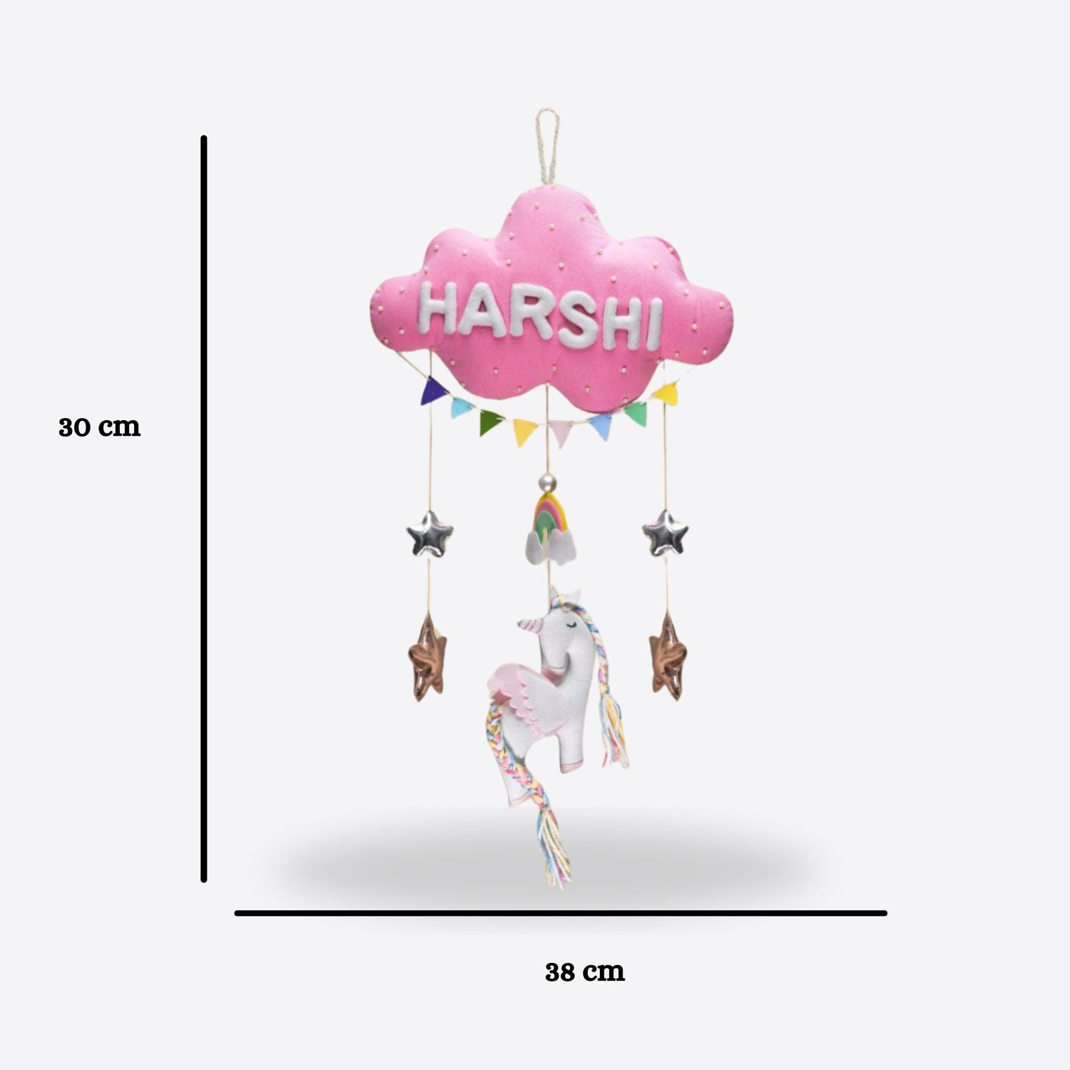 Junior Unicorn Dreams Personalised Cloud Hanging