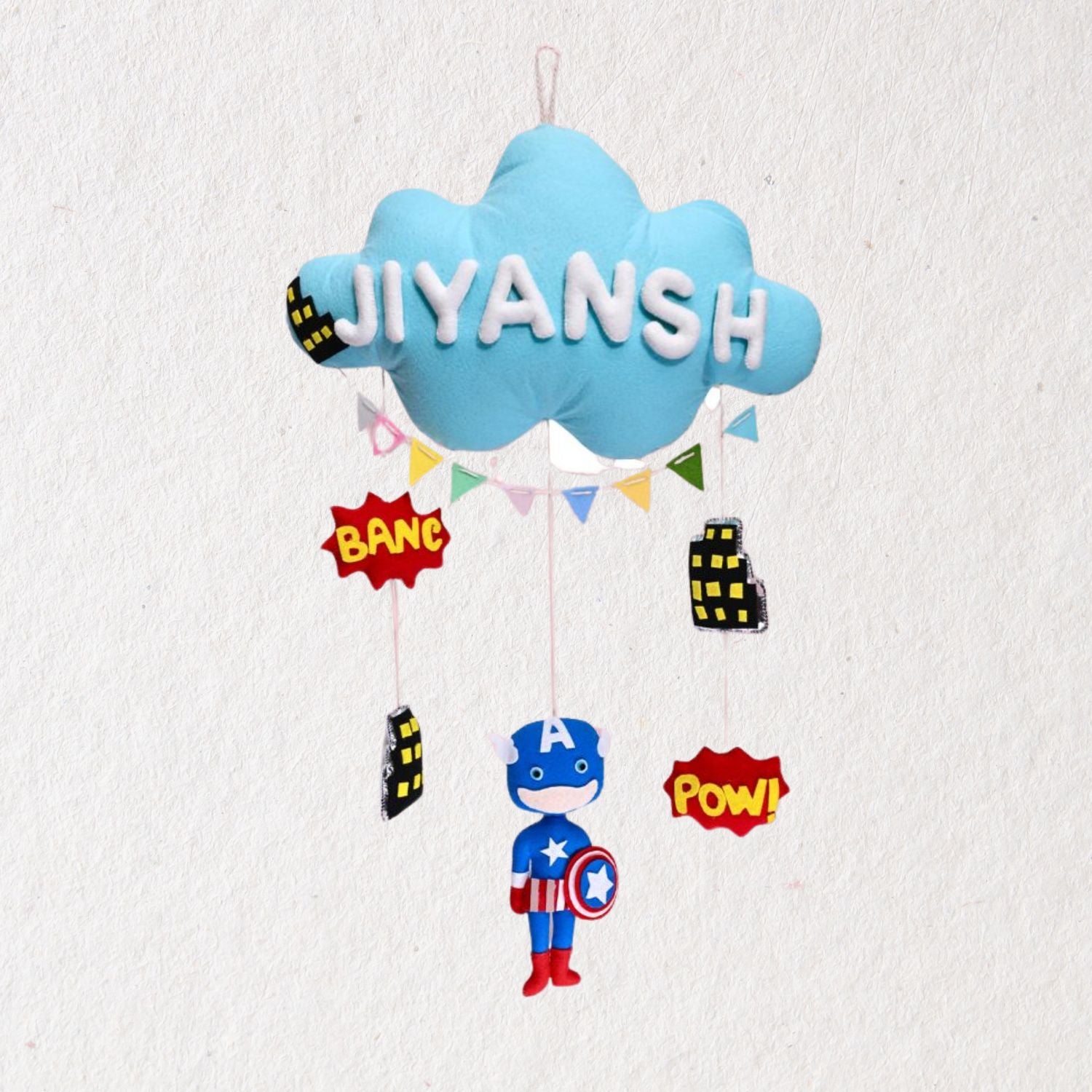 Junior Superhero Series Personalised Cloud Hanging