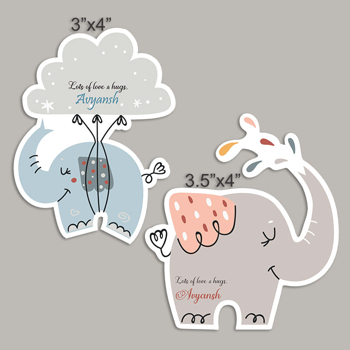 Adorable Personalised Gift Sticker - Elephant - Set of 40