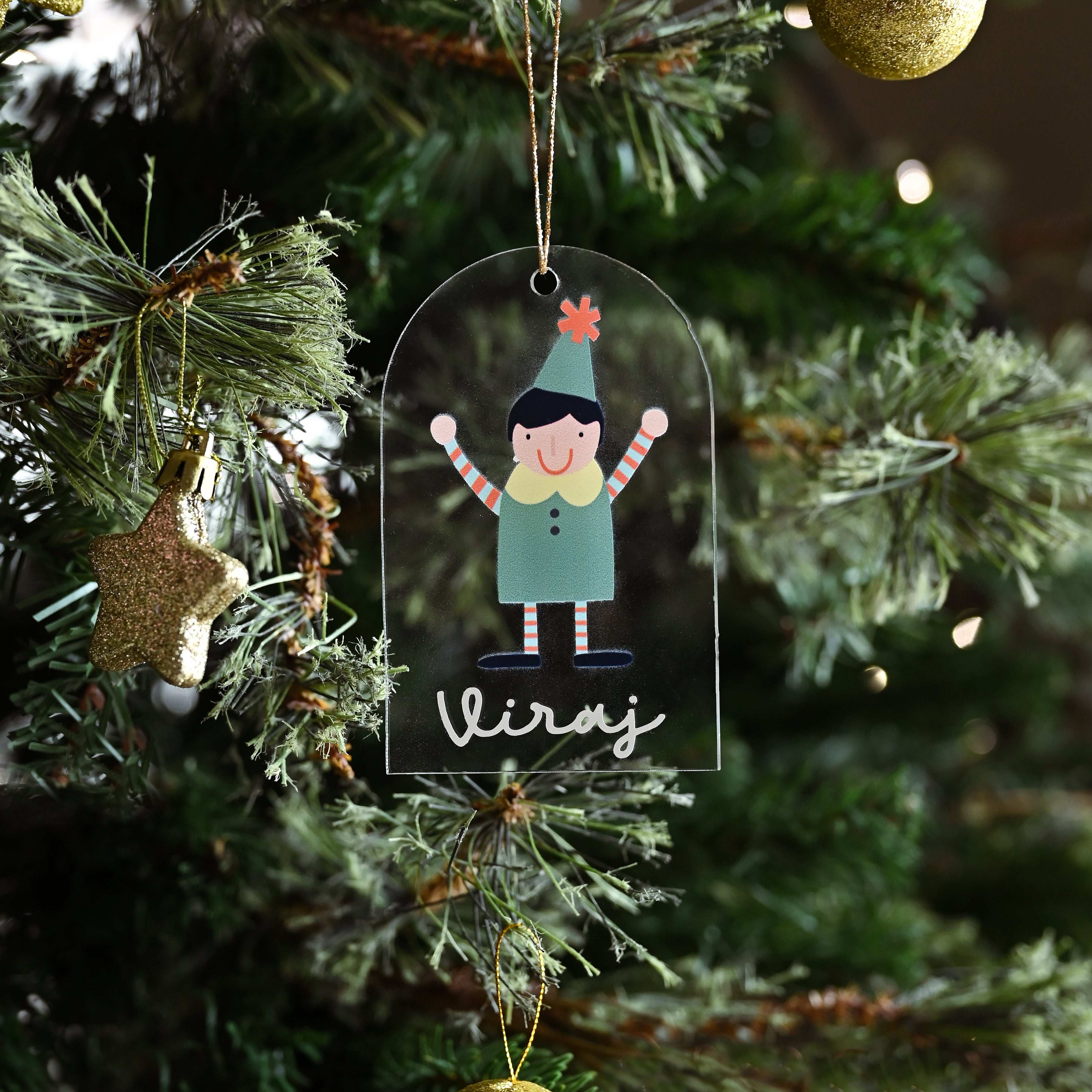 Name Ornament - Printed, Elf