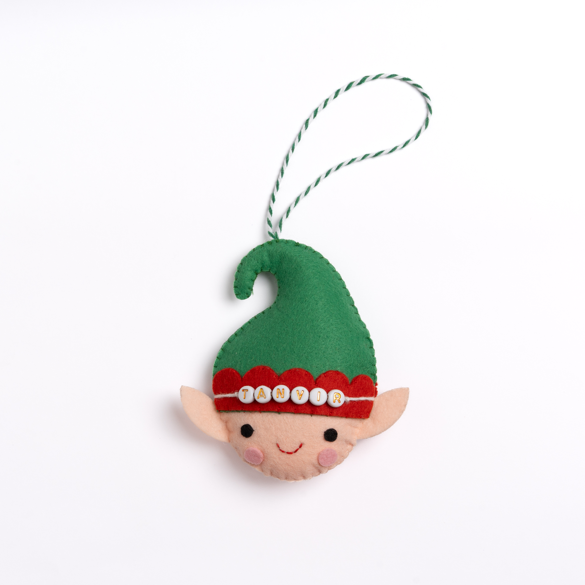 Personalised Felt Ornaments with Letter Beads