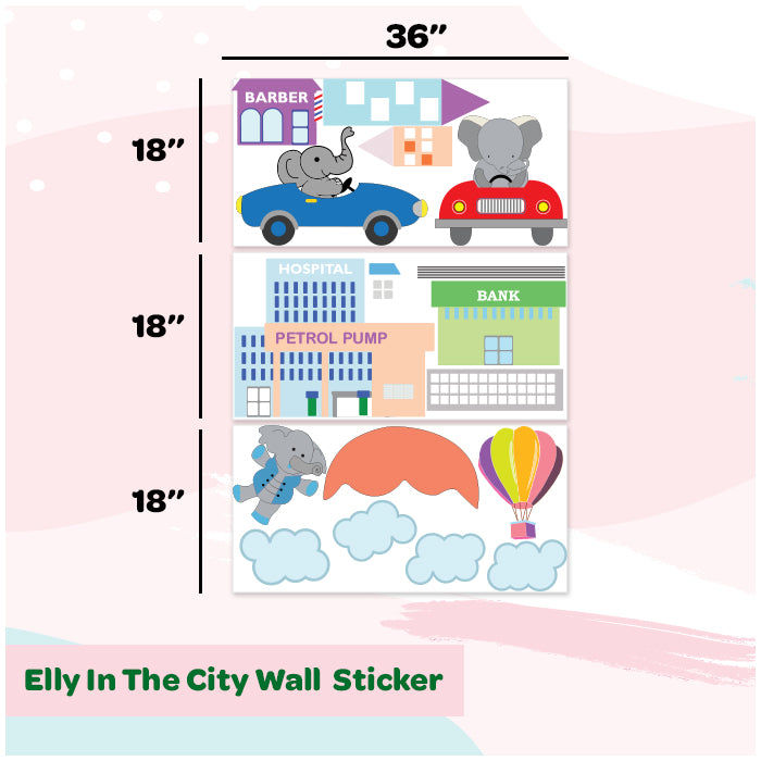 Elephant In the City Wall Sticker