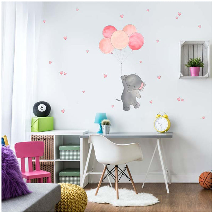 Elephant With Balloon Wall Sticker