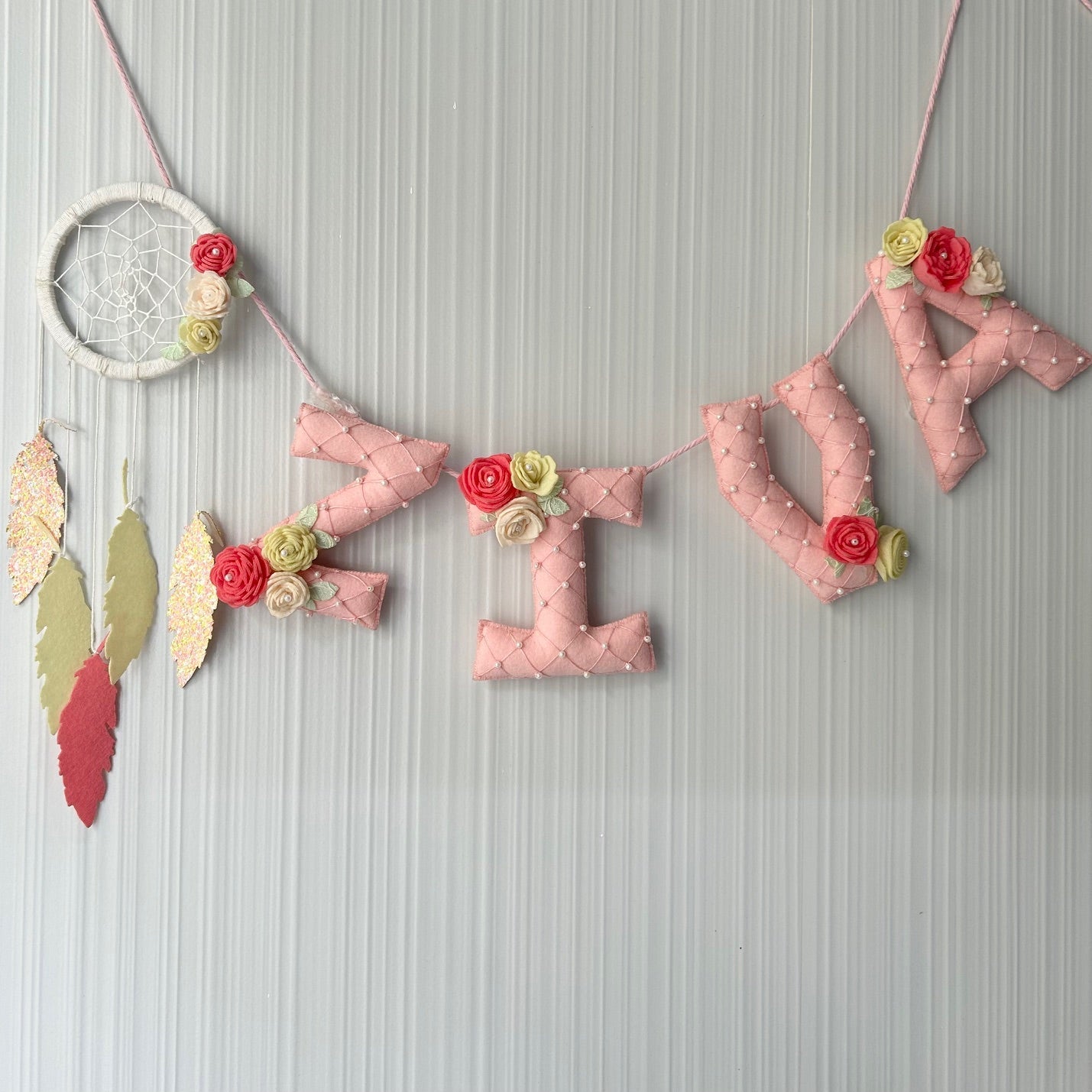 Babble Wrap Embellished Dreamcatcher Name Bunting/Garland