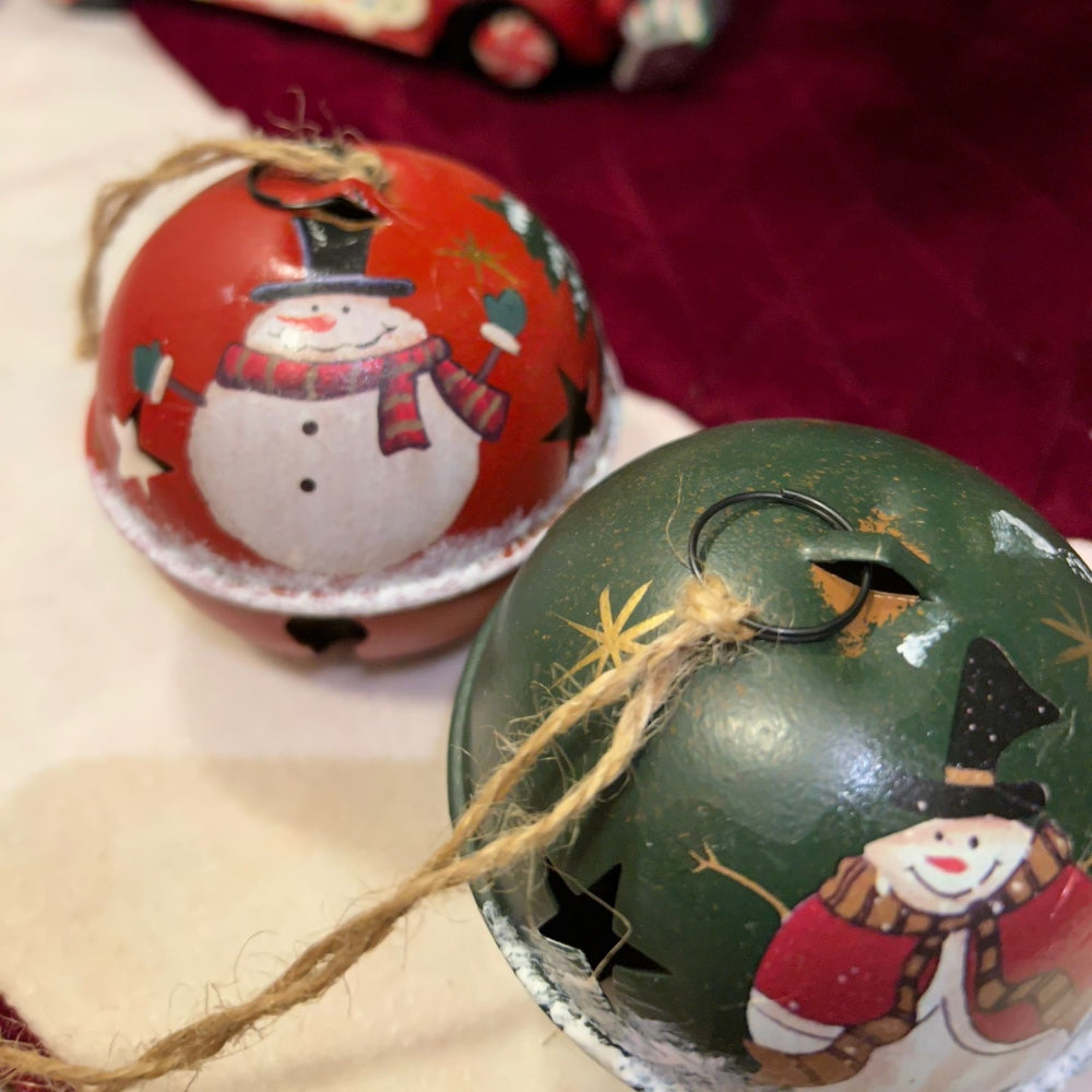 Snowbell Bauble- Crimson & Evergreen (Set of 2)