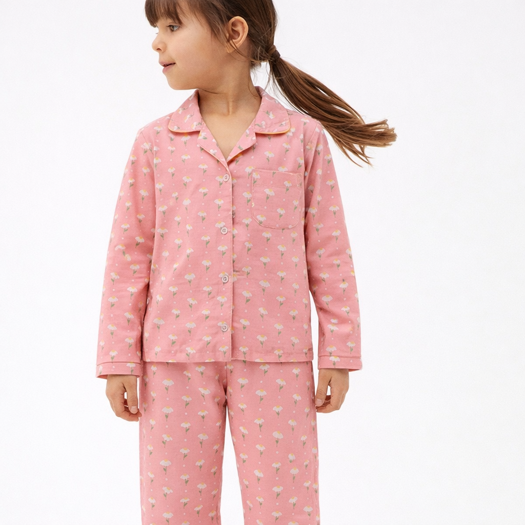 Kids Cotton Nightsuit - Multiple Designs - Dandelions design