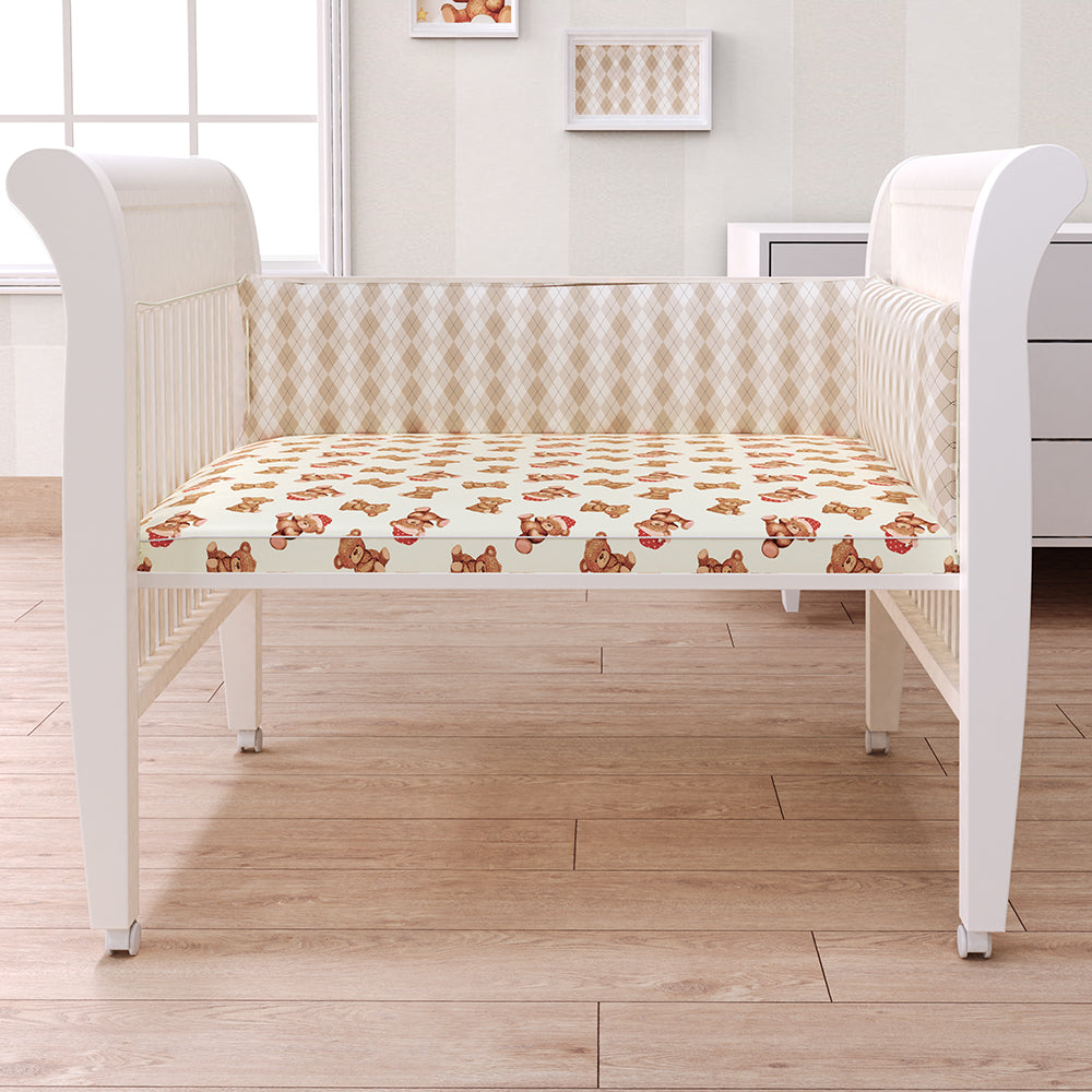 Fancy Fluff Organic Cot Half Bumper - Cuddle Bear