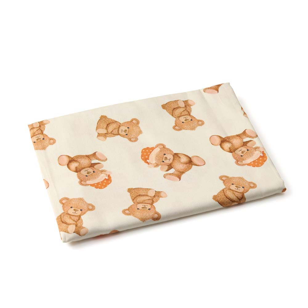 Fancy Fluff Organic Cot Bedsheet - Cuddle Bear