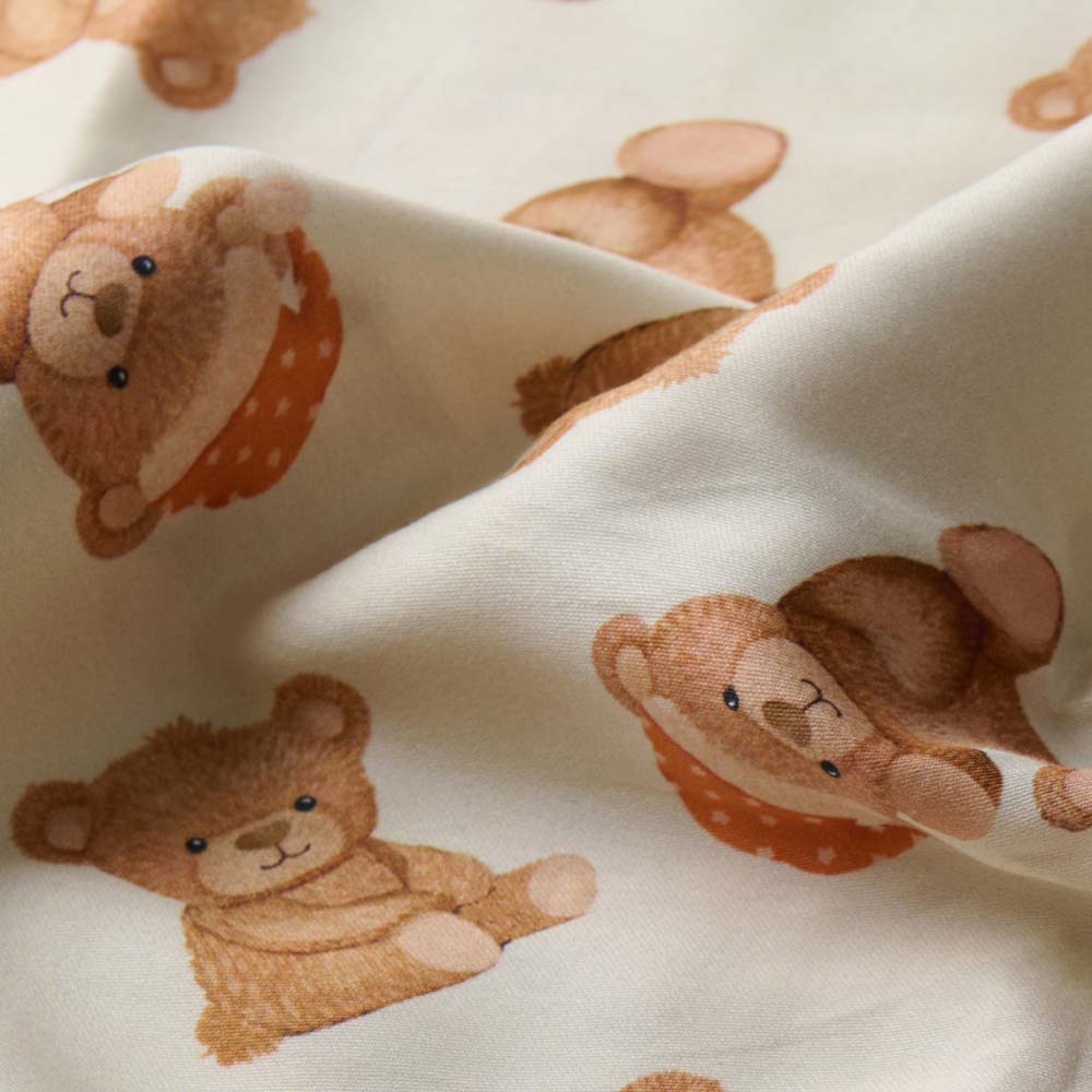 Fancy Fluff Organic Cot Bedsheet - Cuddle Bear