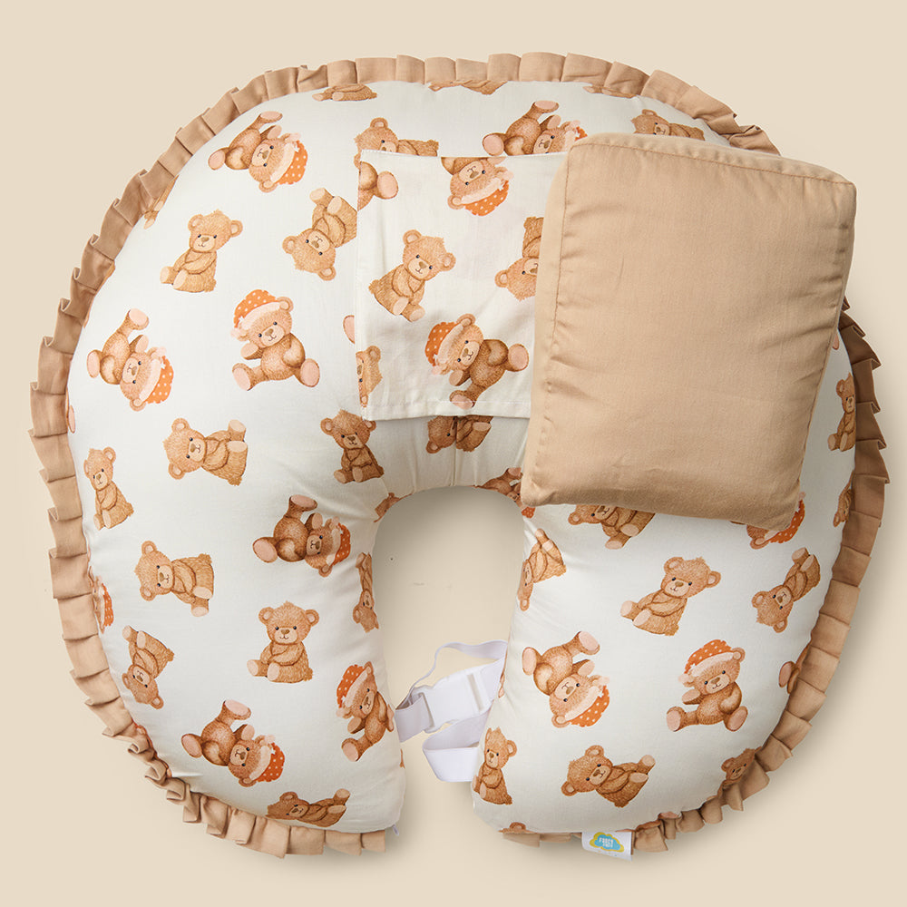 Fancy Fluff Organic Feeding Pillow + Support Pillow - Cuddle Bear