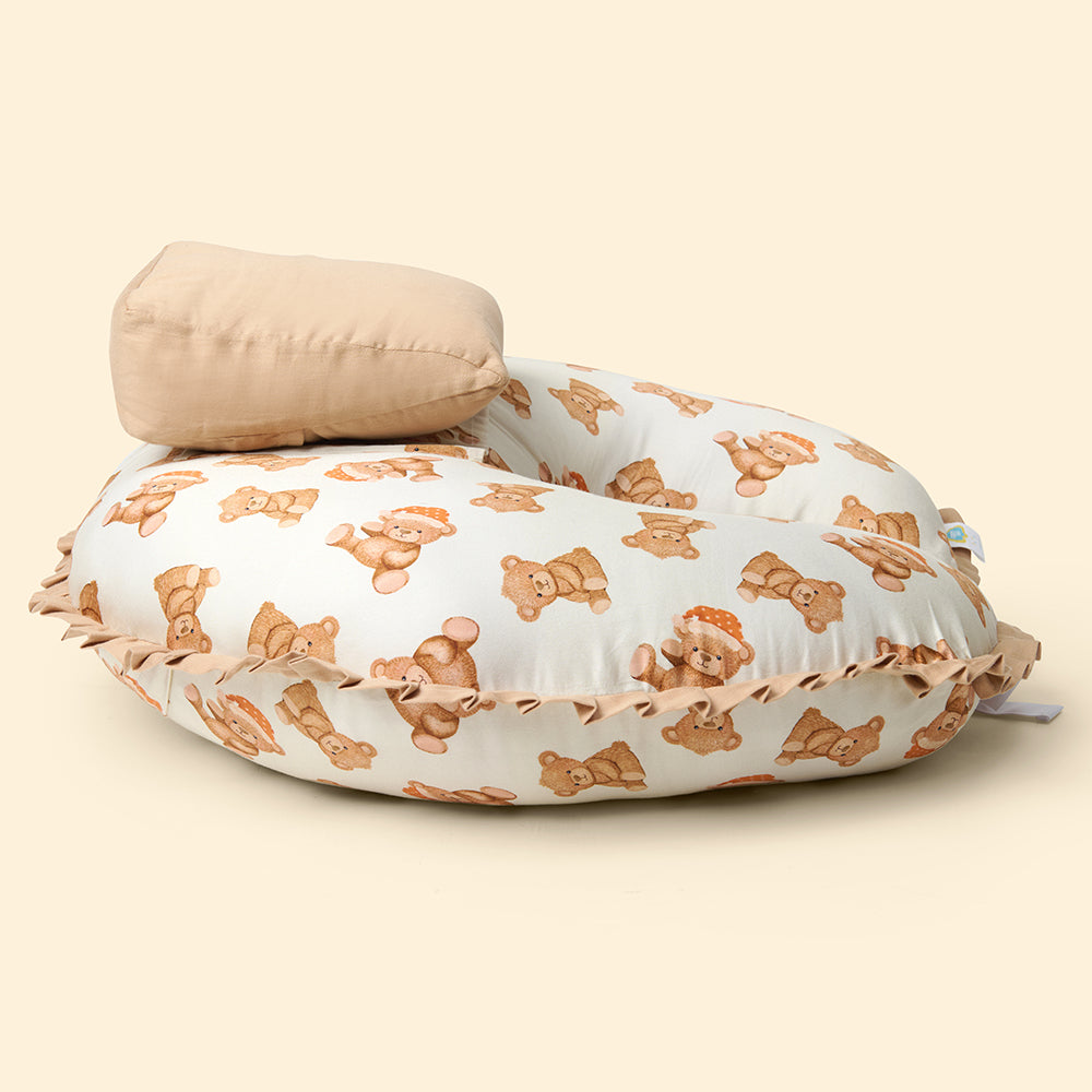 Fancy Fluff Organic Feeding Pillow + Support Pillow - Cuddle Bear