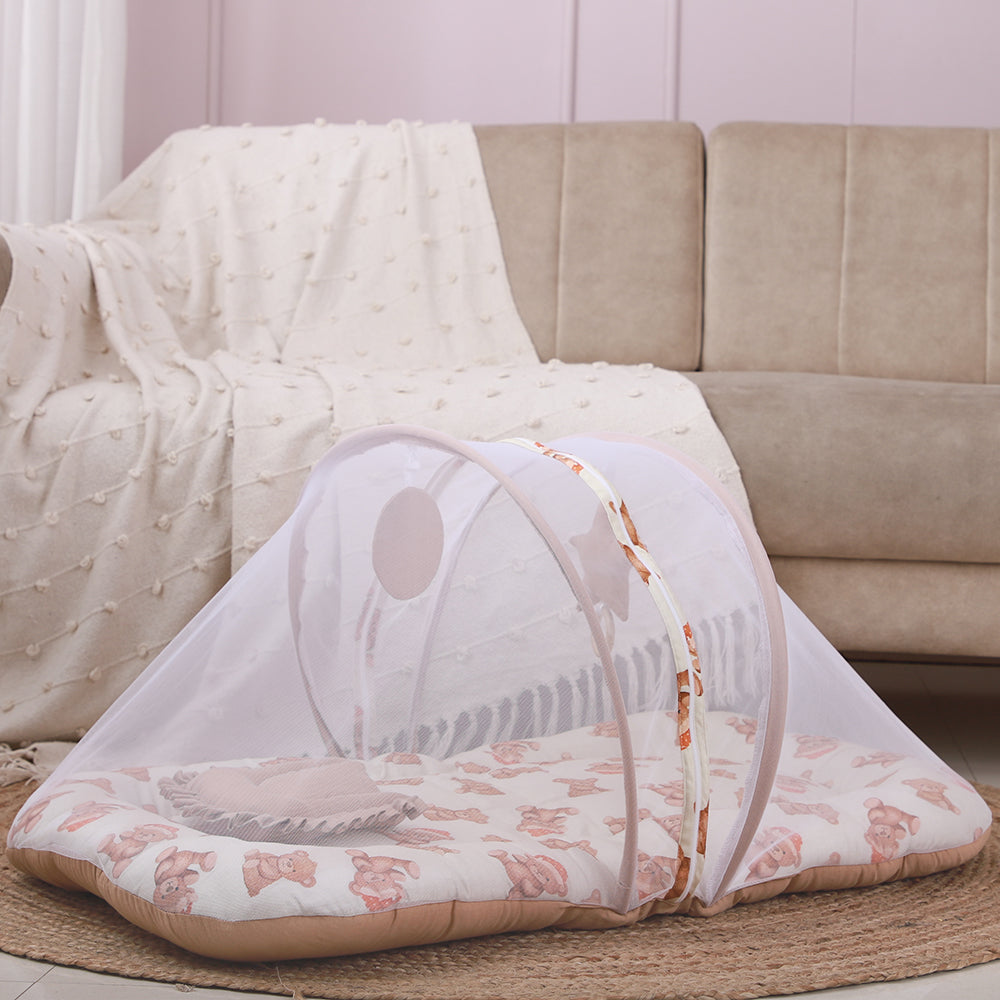 Fancy Fluff Organic Mosquito Net Set - Cuddle Bear