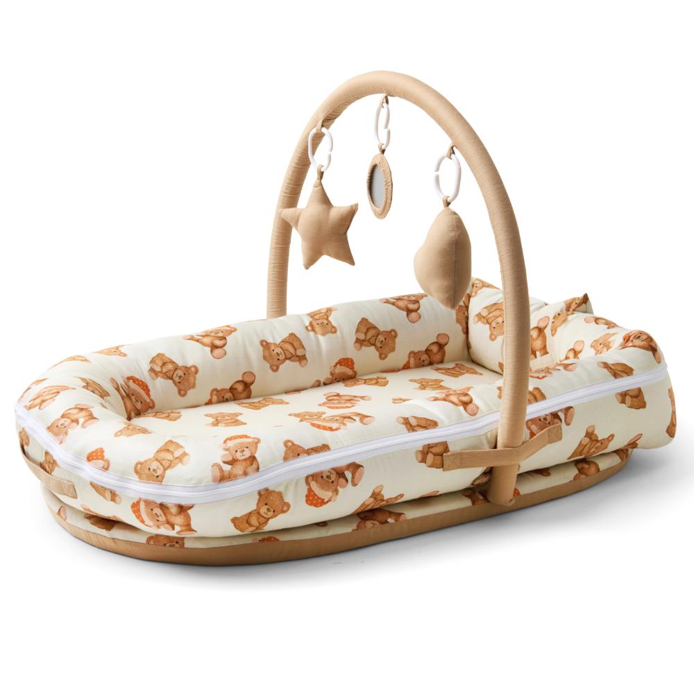 Fancy Fluff Organic Baby Cocoon Play Gym - Cuddle Bear