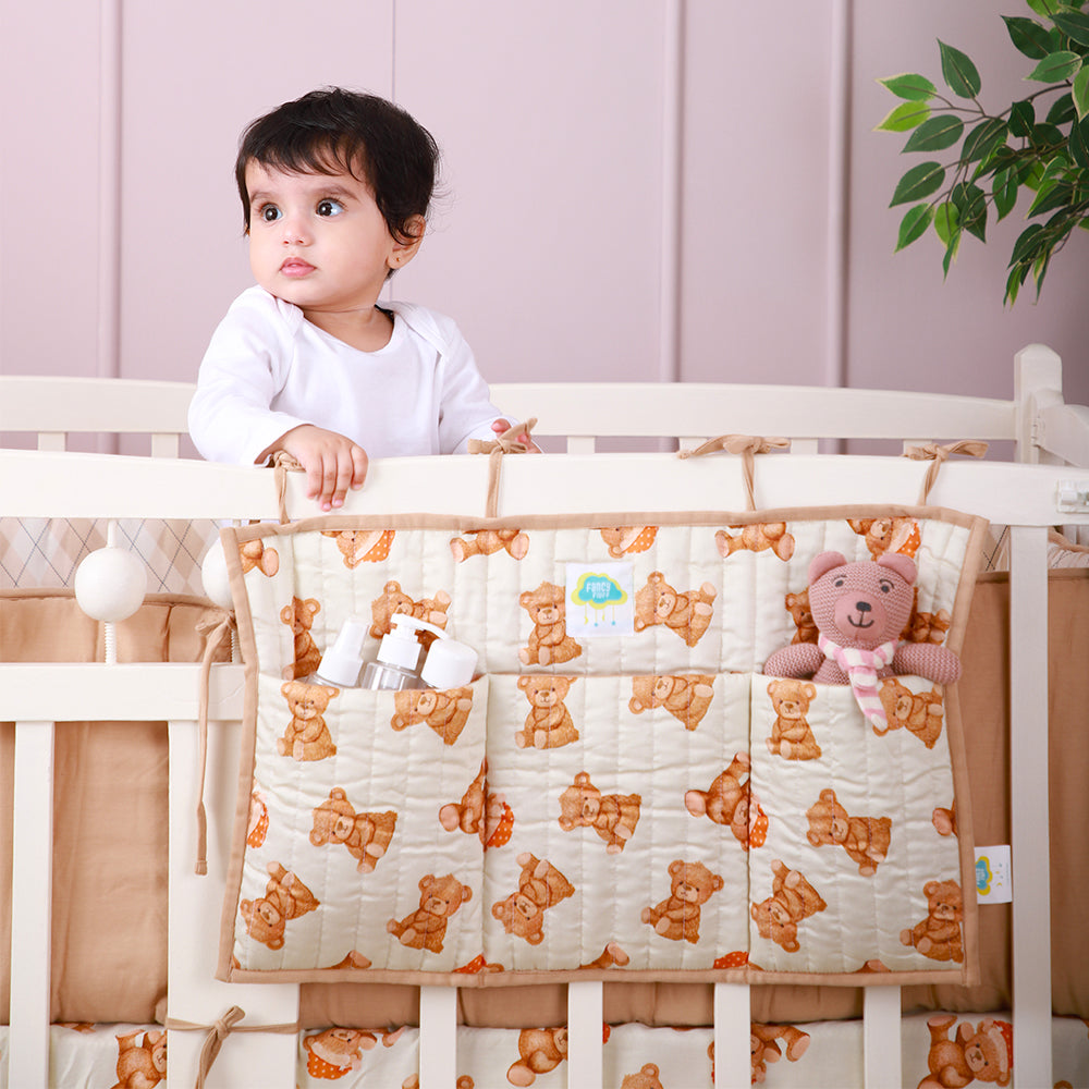 Fancy Fluff Organic Crib Organiser - Cuddle Bear