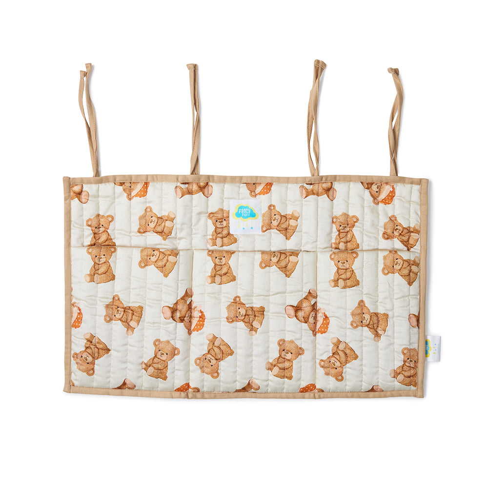 Fancy Fluff Organic Crib Organiser - Cuddle Bear