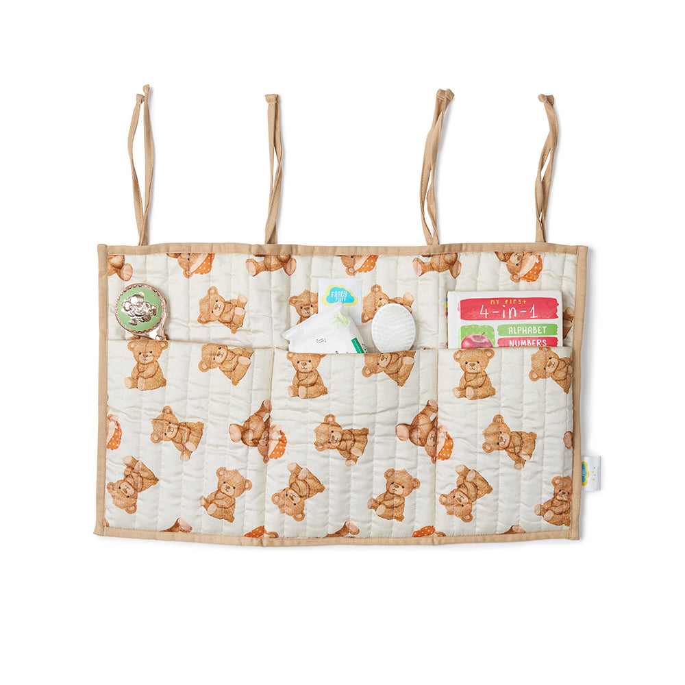 Fancy Fluff Organic Crib Organiser - Cuddle Bear