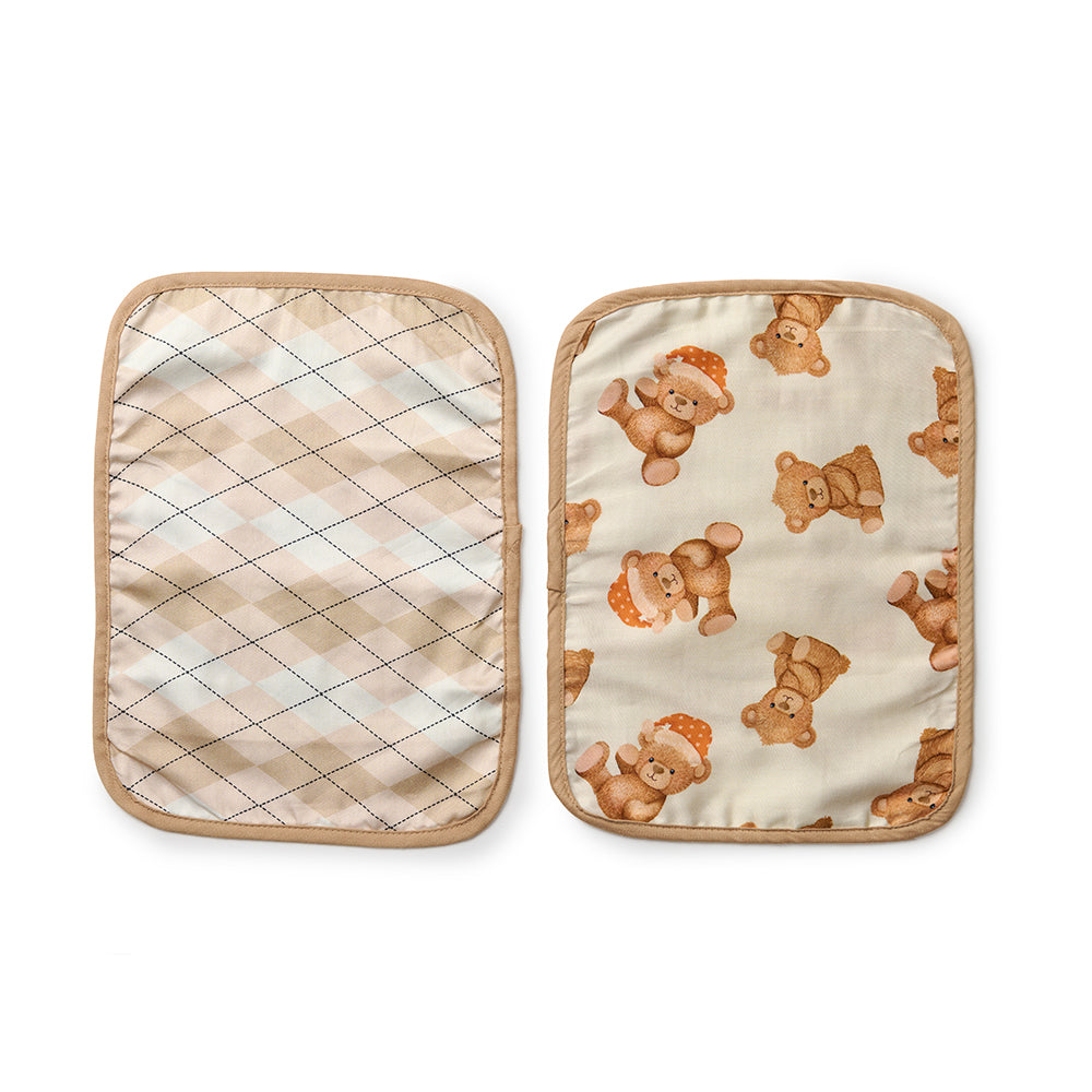 Fancy Fluff Set of 2 Organic Rai Pillow Cover - Cuddle Bear