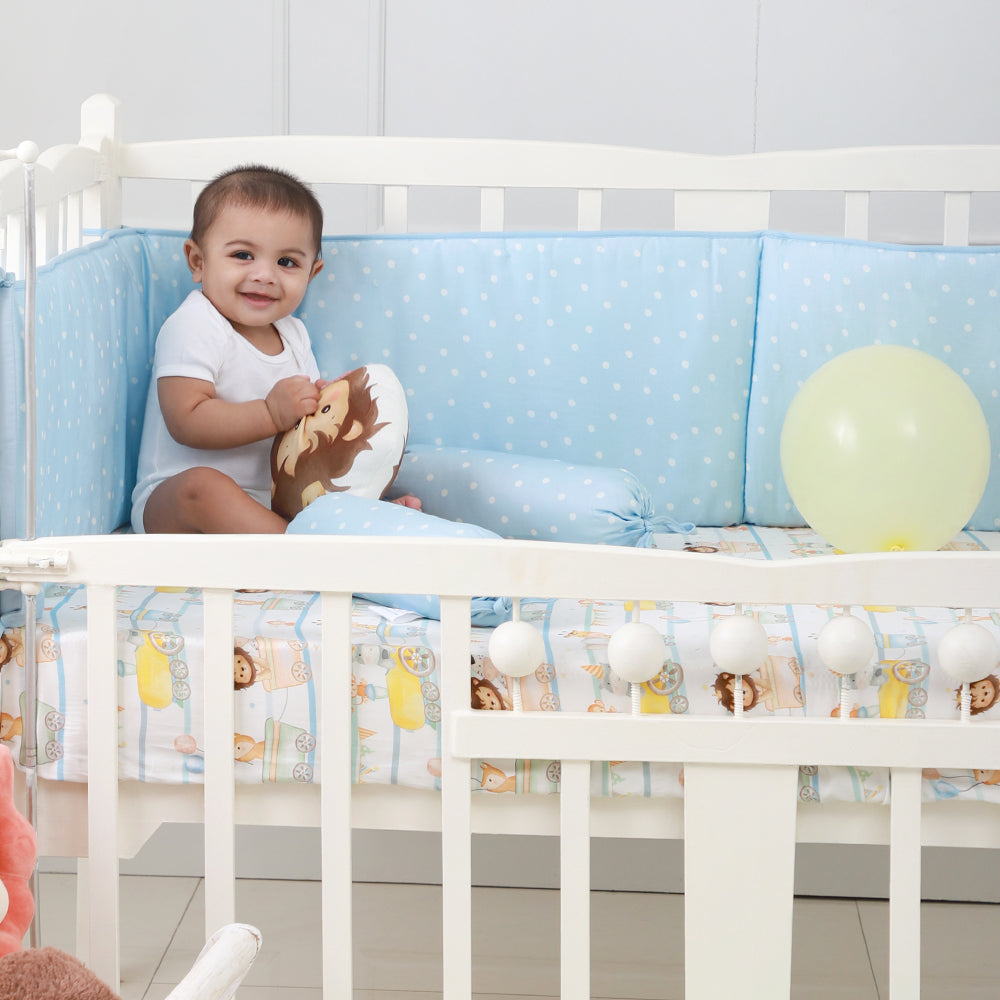 Fancy Fluff Organic Cot Half Bumper - Joy Ride