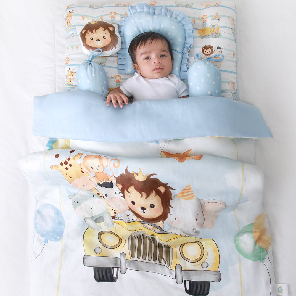 Fancy Fluff 6 Pc Organic New Born Bed Set - Joy Ride