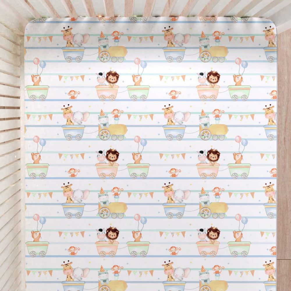 Fancy Fluff Organic Cot Bedsheet - Joy Ride