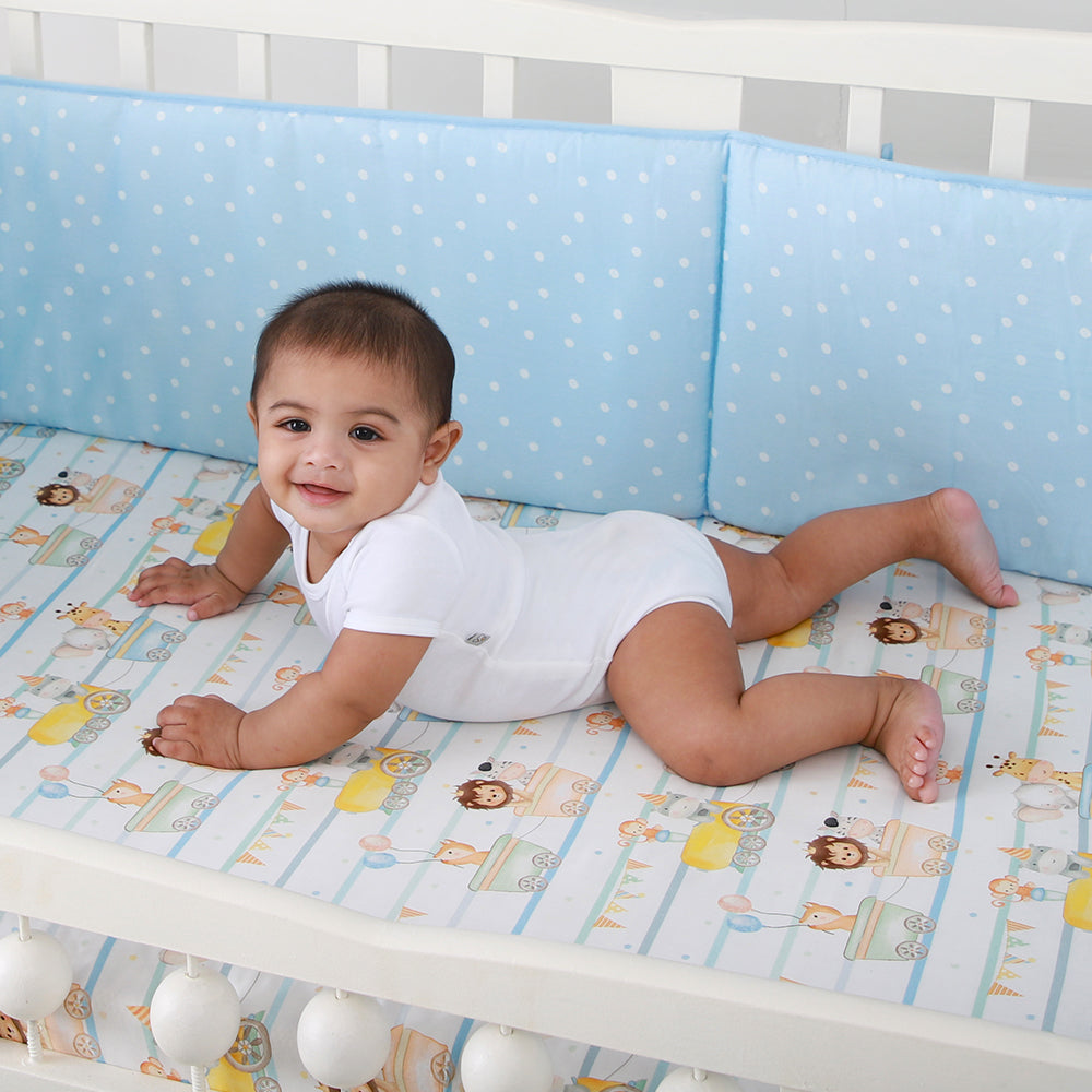 Fancy Fluff Organic Cot Bedsheet - Joy Ride