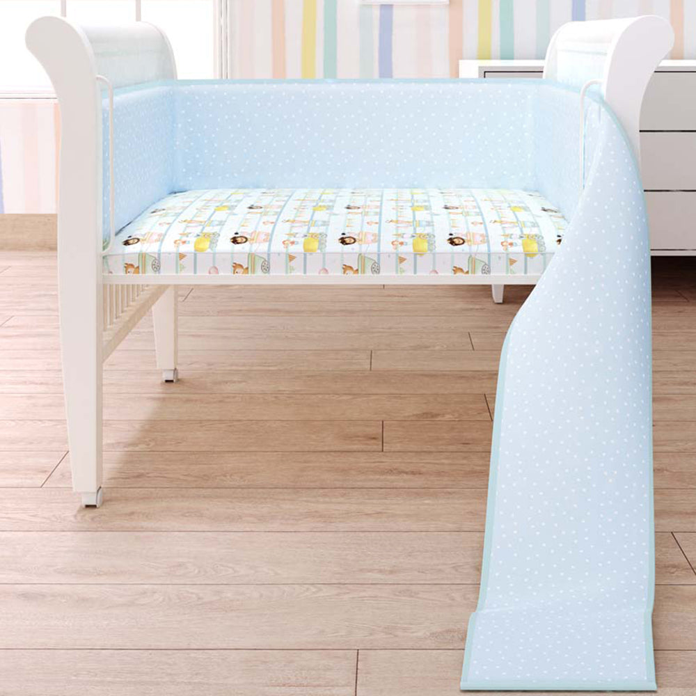 Fancy Fluff  7 Pc Organic Baby Cot Bedding Set- Joy Ride