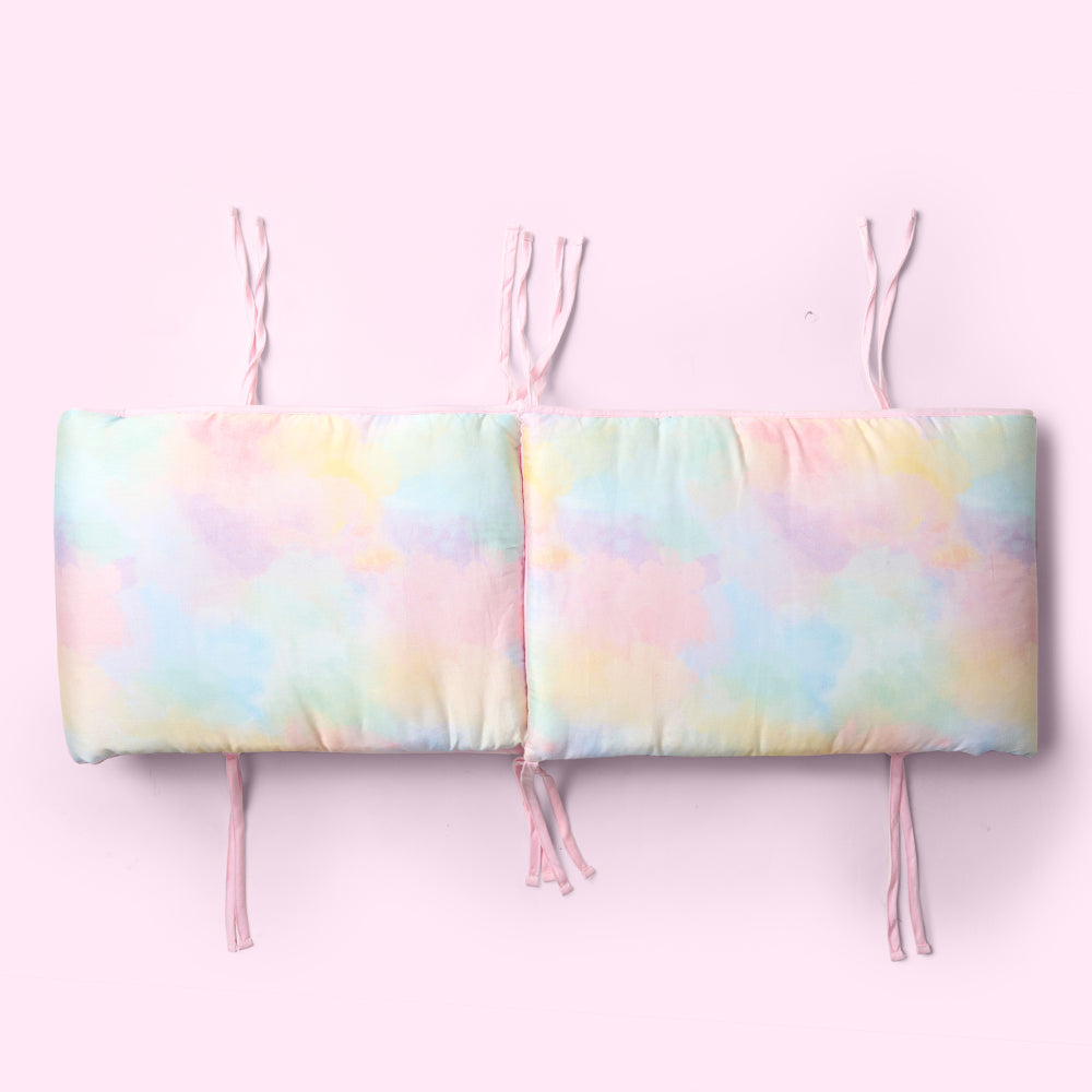 Fancy Fluff Organic Cot Half Bumper - Rainbow Dreams