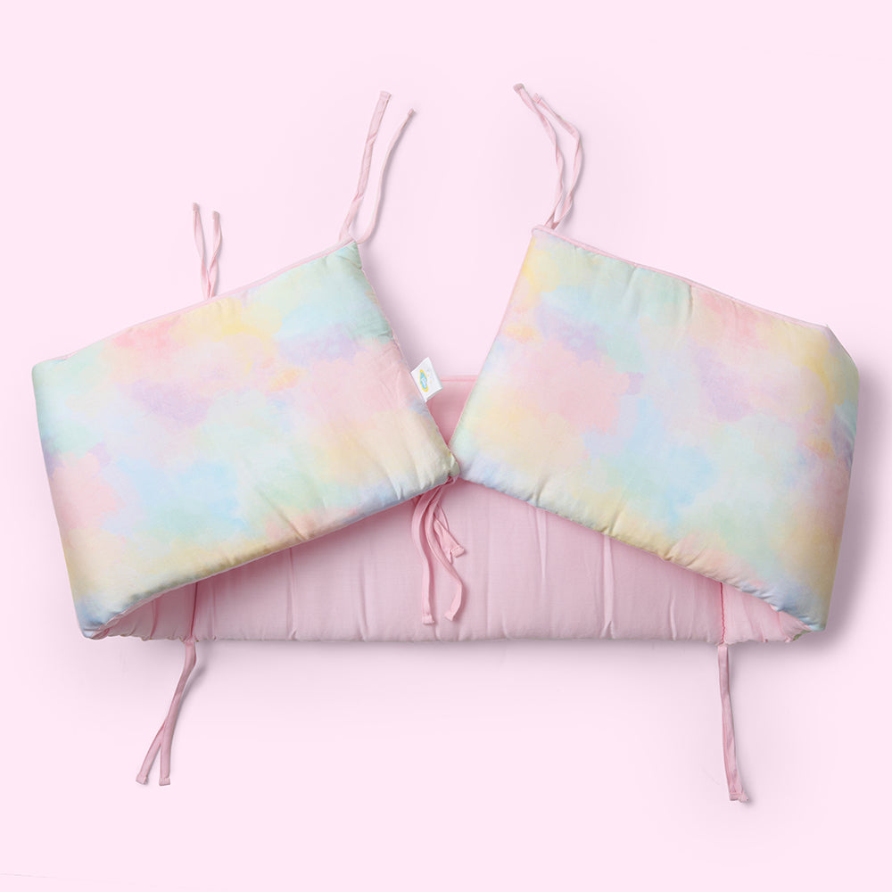 Fancy Fluff Organic Cot Half Bumper - Rainbow Dreams