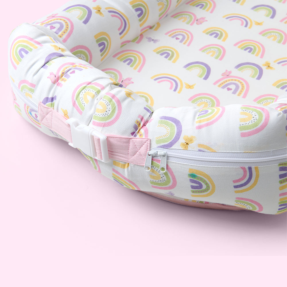 Fancy Fluff Organic Baby Cocoon - Rainbow Dreams