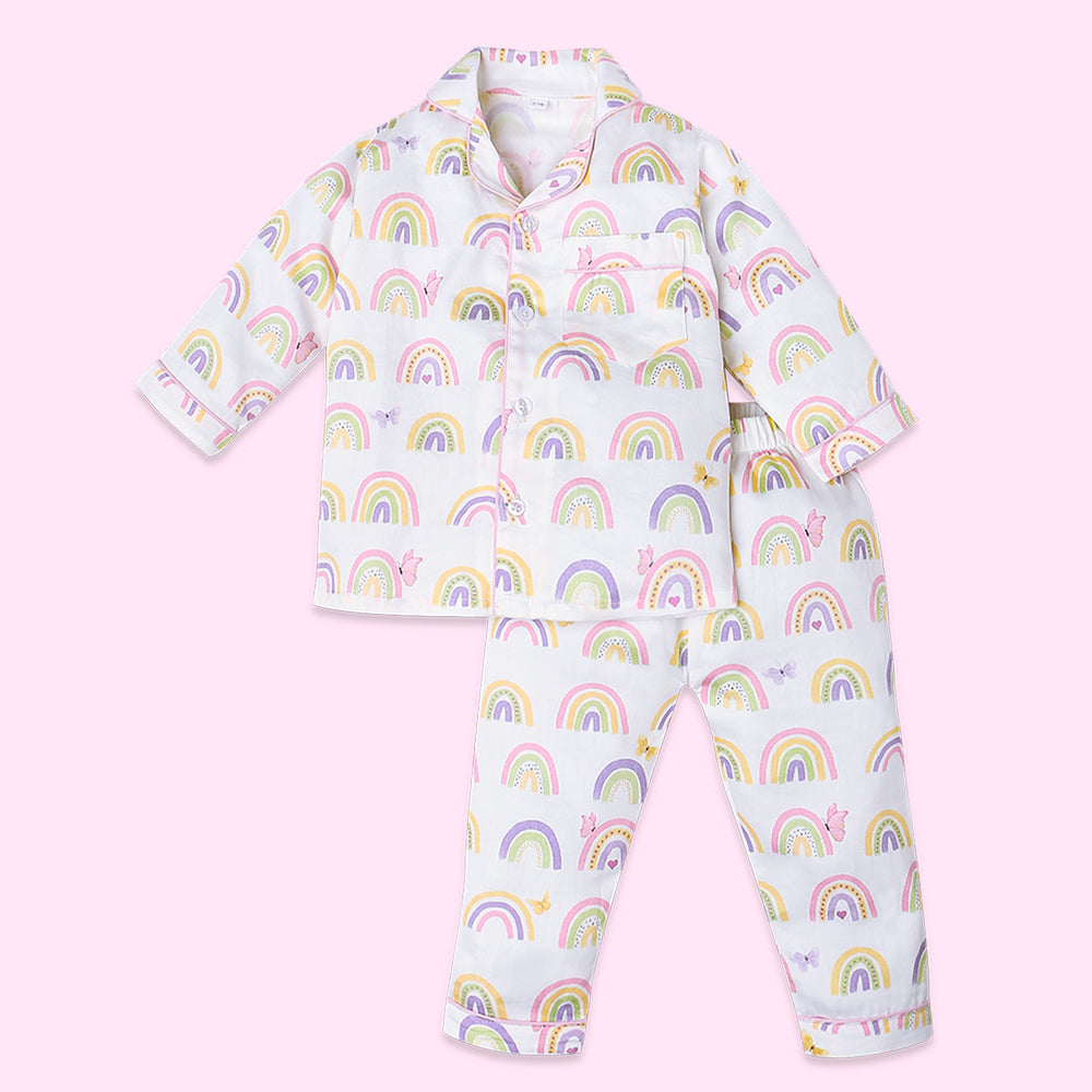 Fancy Fluff Organic Night Suit - Rainbow Dreams