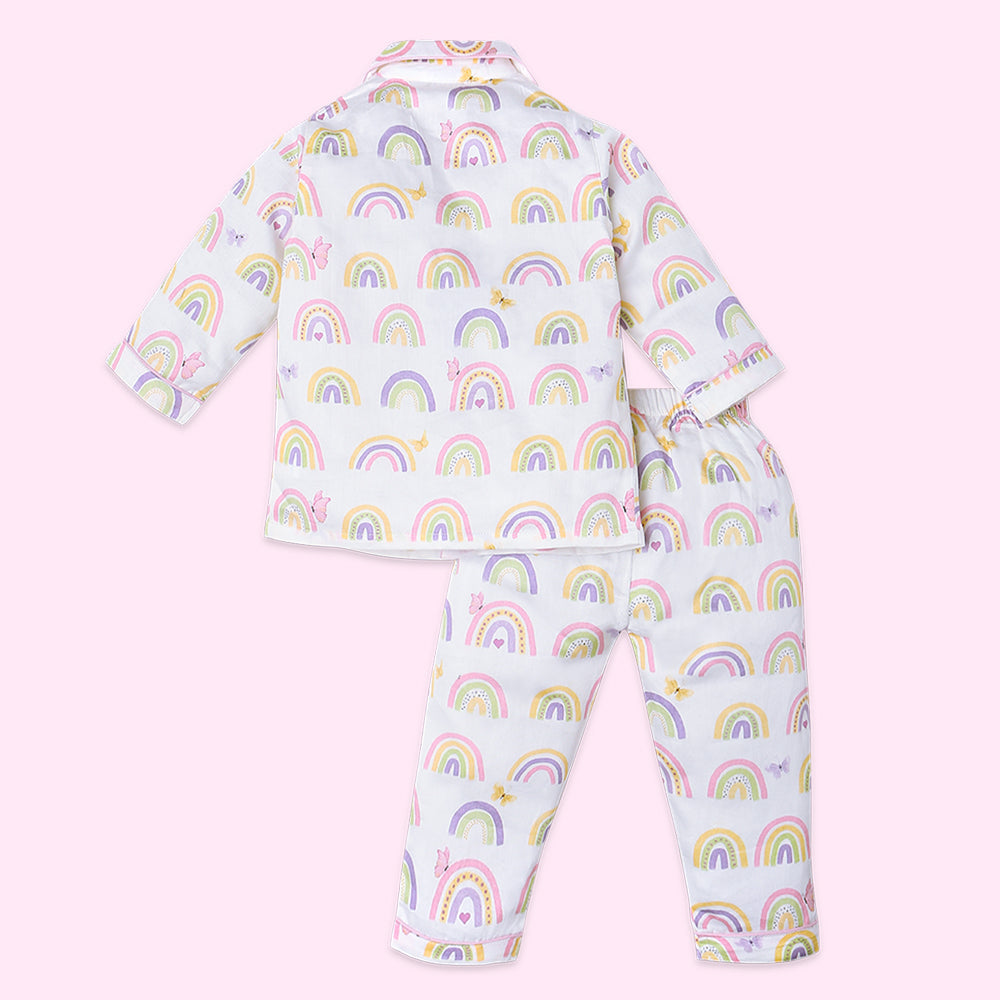 Fancy Fluff Organic Night Suit - Rainbow Dreams