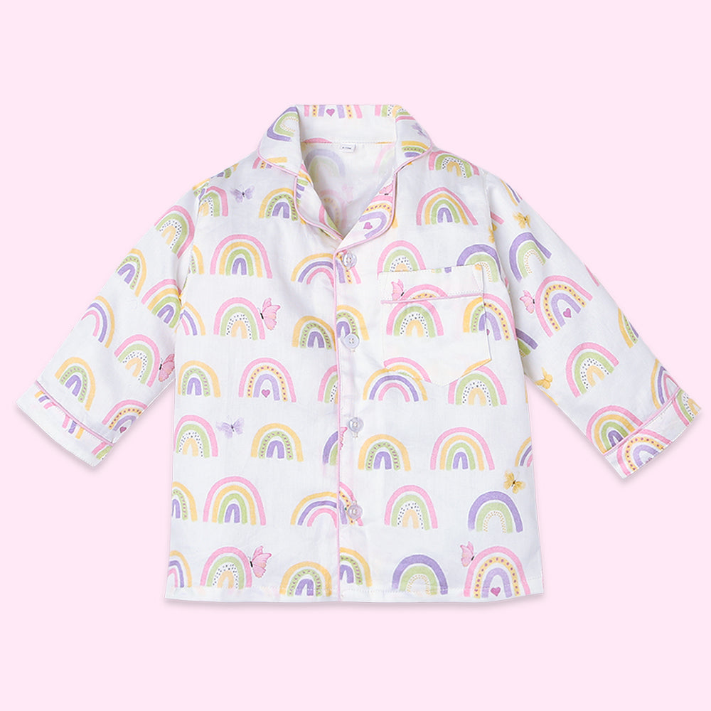 Fancy Fluff Organic Night Suit - Rainbow Dreams