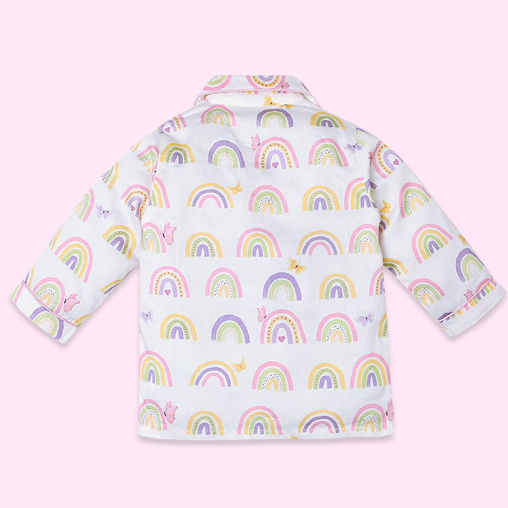 Fancy Fluff Organic Night Suit - Rainbow Dreams