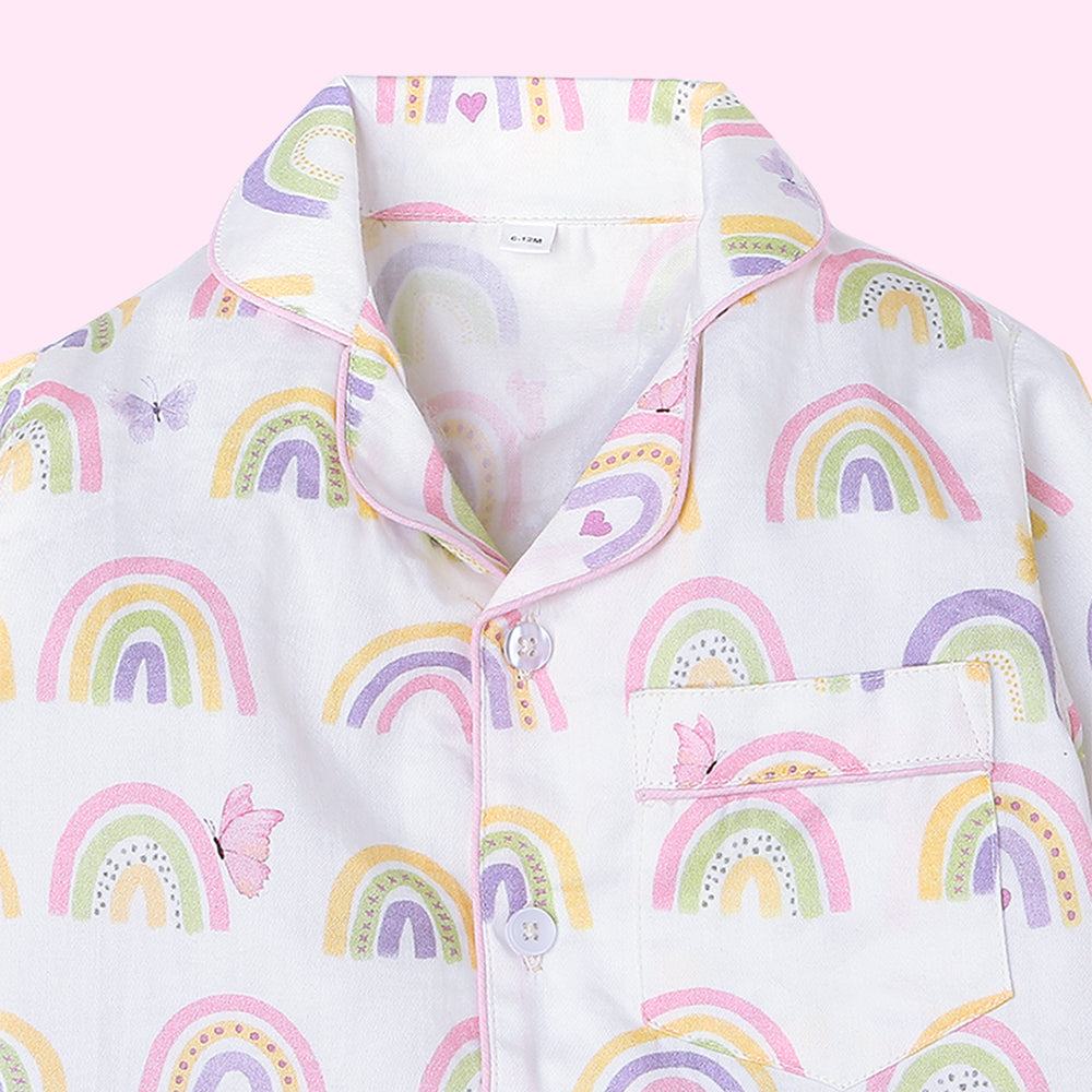 Fancy Fluff Organic Night Suit - Rainbow Dreams