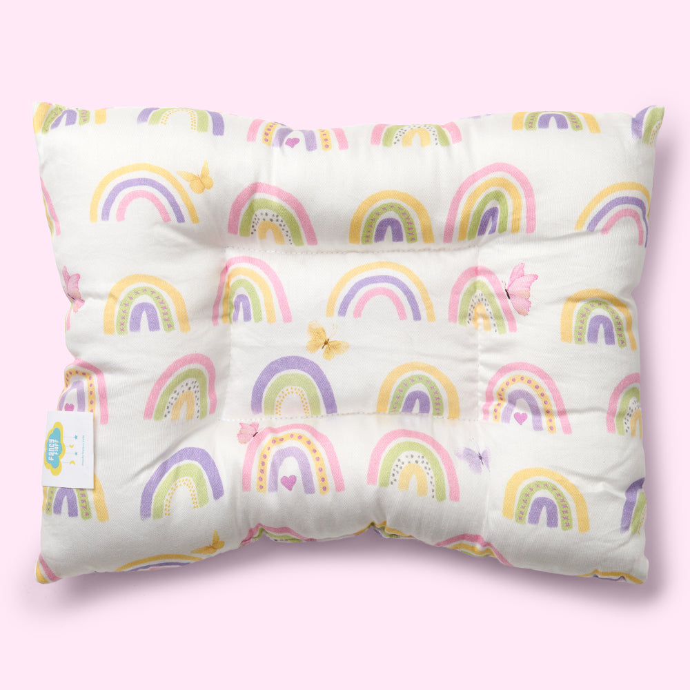 Fancy Fluff Organic Baby Head Nest - Rainbow Dreams