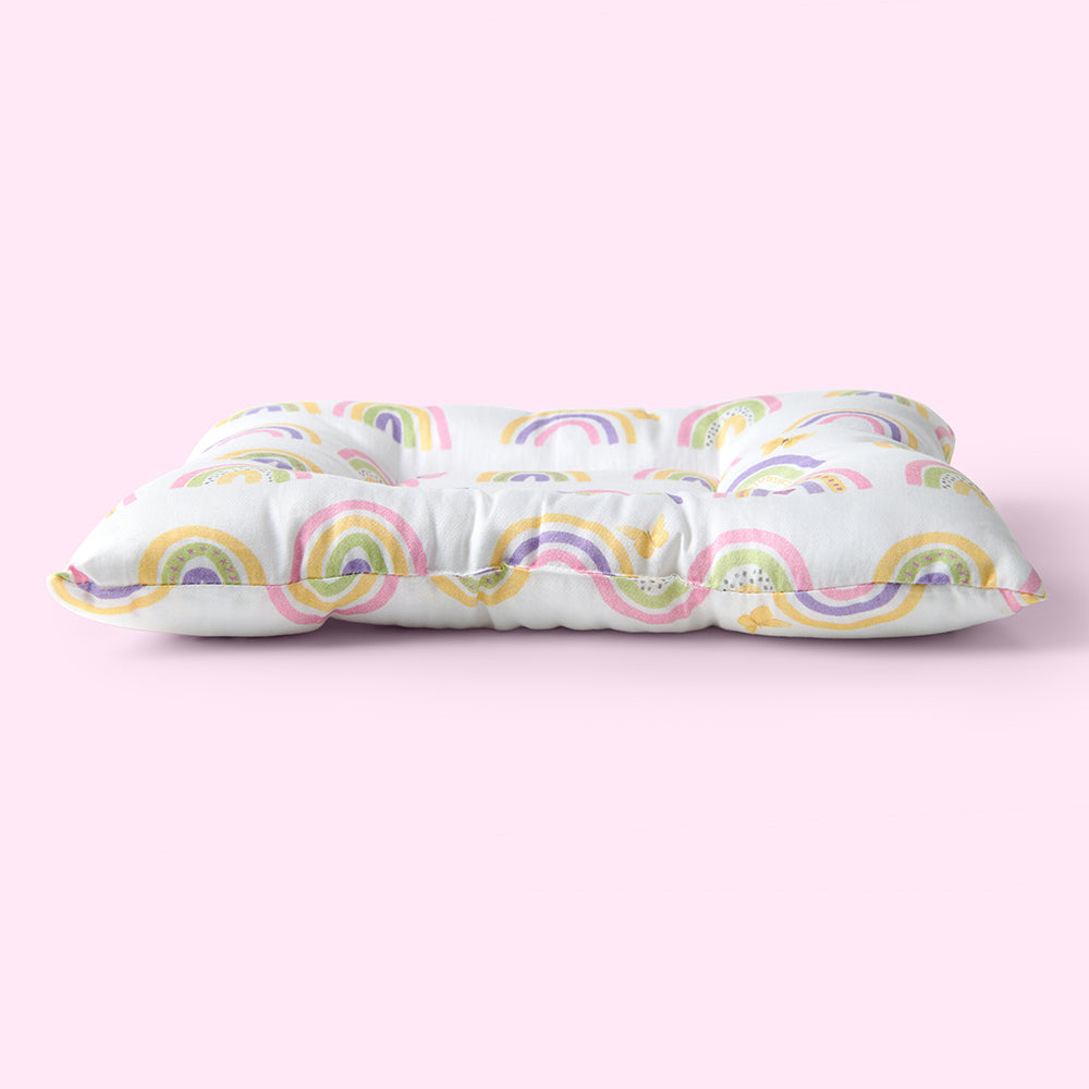 Fancy Fluff Organic Baby Head Nest - Rainbow Dreams