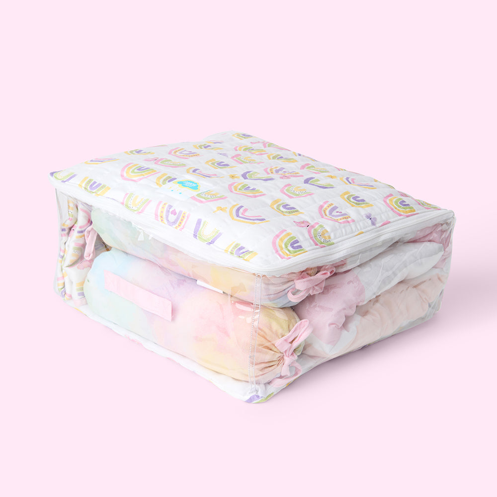 Fancy Fluff Organic Storage Bag - Rainbow Dreams (Medium/Large)