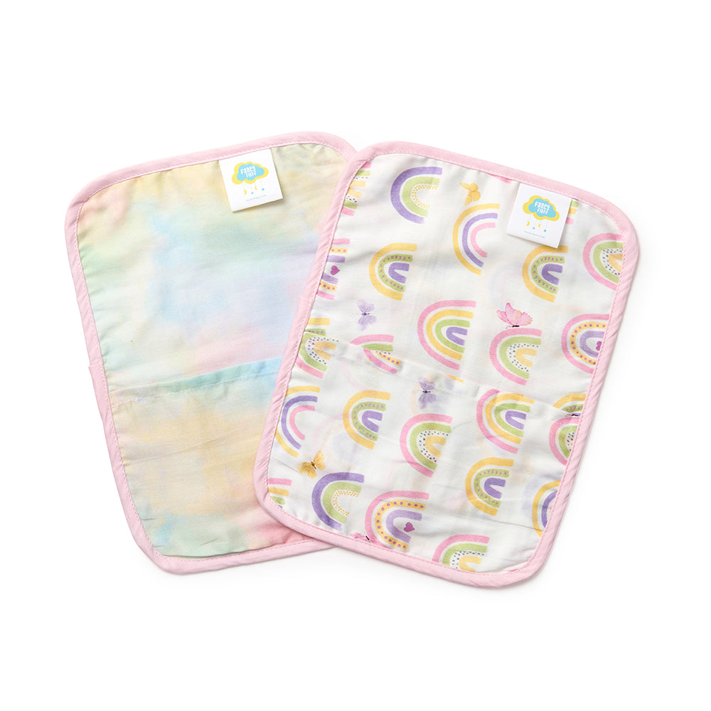 Fancy Fluff Set of 2 Organic Rai Pillow Cover - Rainbow Dreams