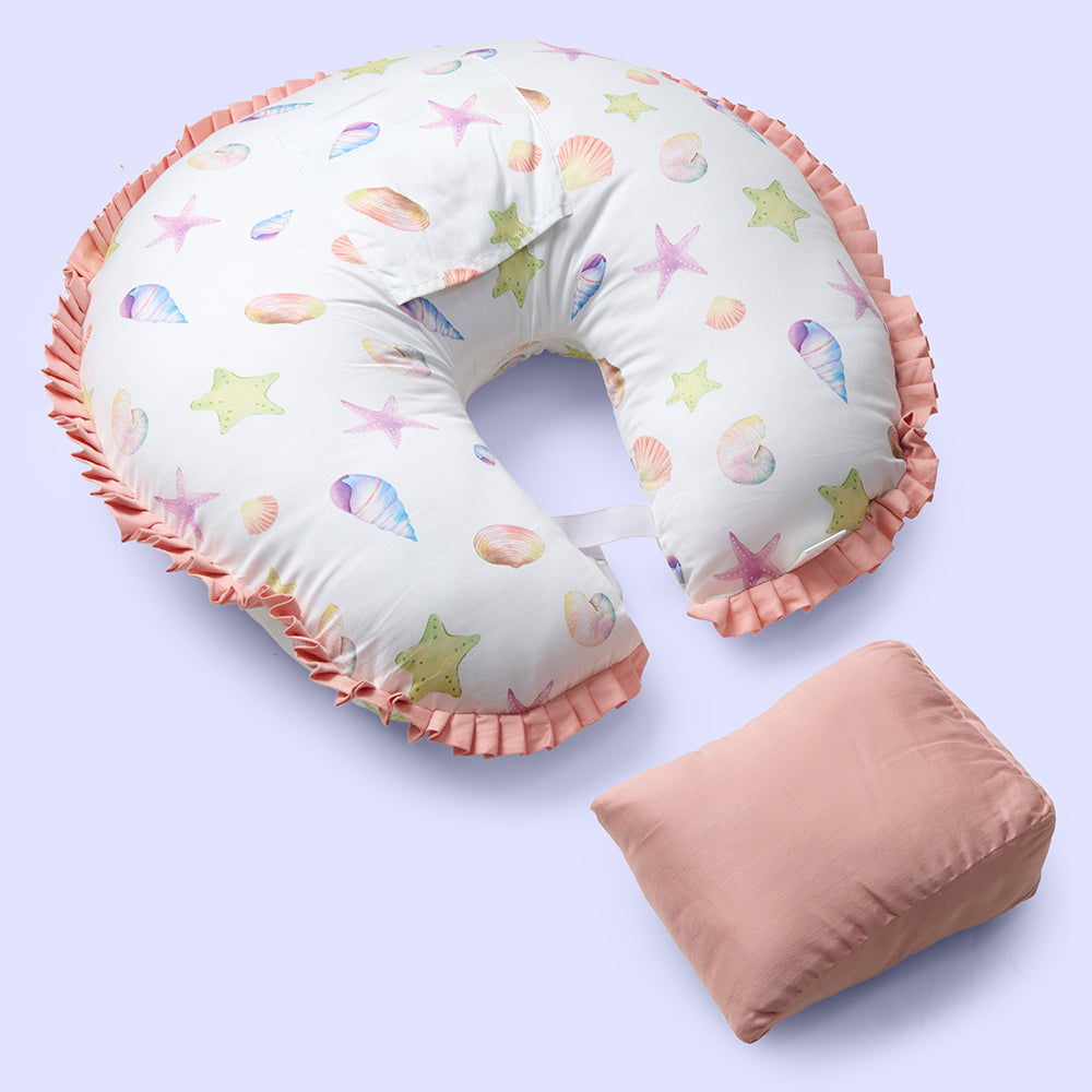 Fancy Fluff Organic Feeding Pillow + Support Pillow - Sea Fantasy