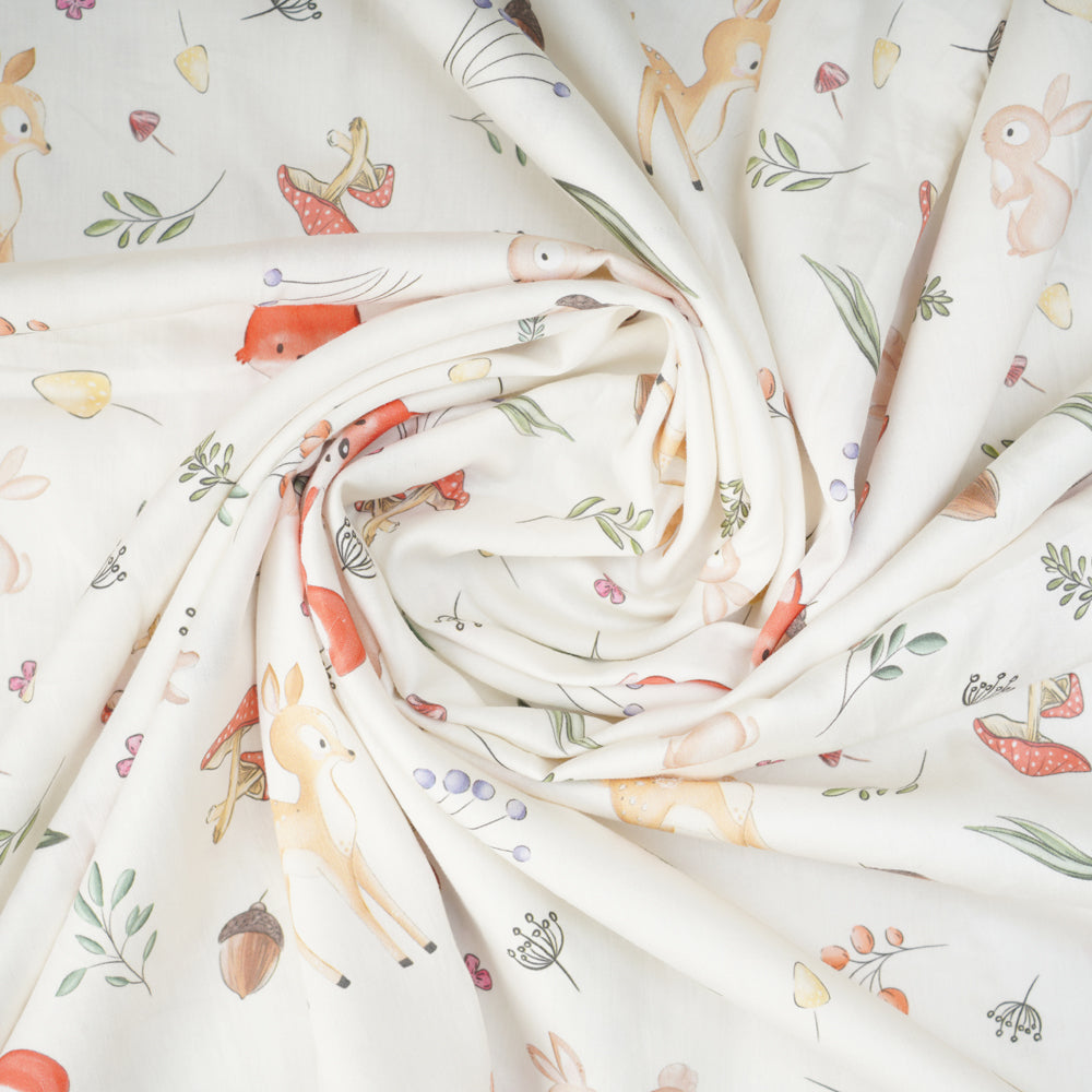 Fancy Fluff Organic Cot Bedsheet- Woodland