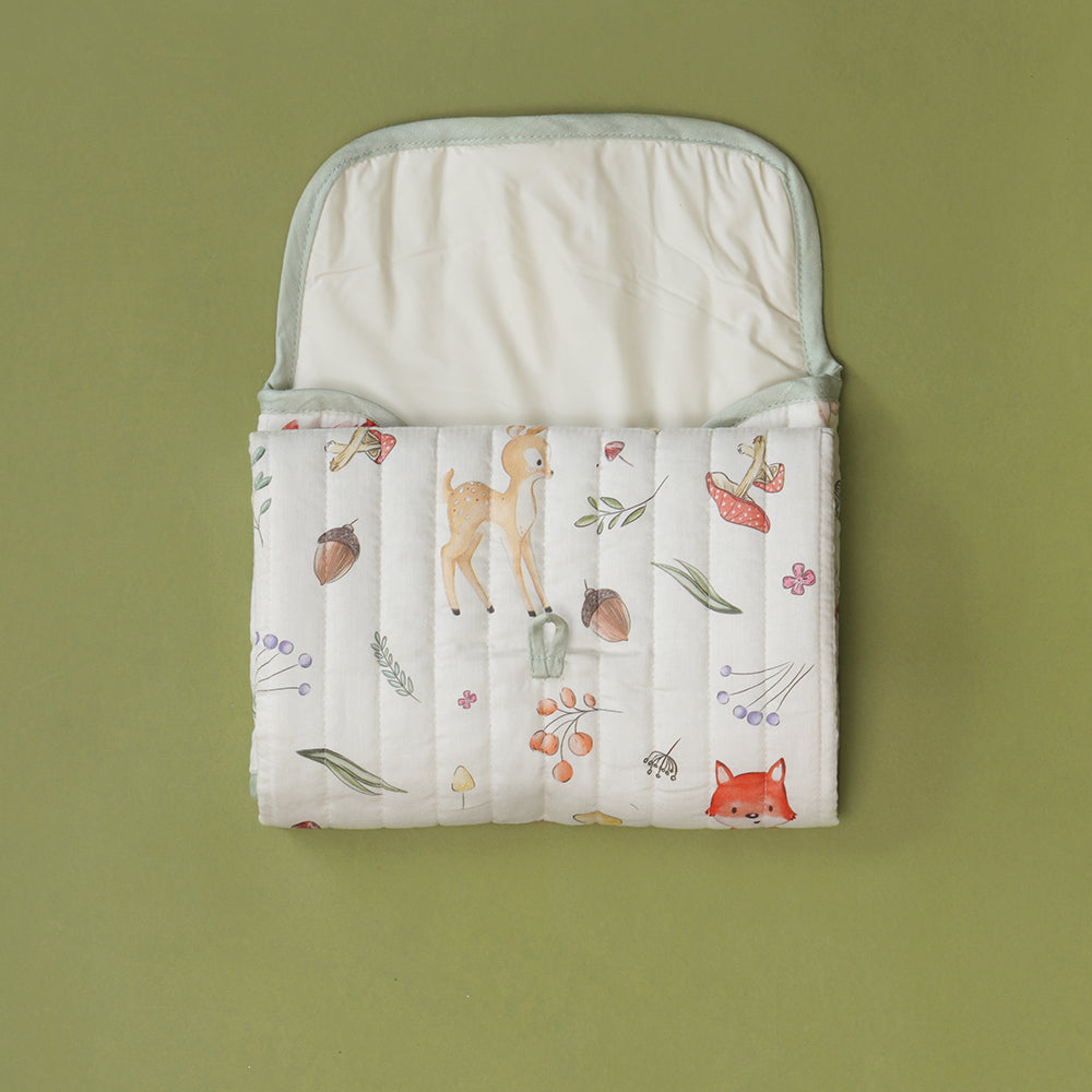 Fancy Fluff Organic Cotton On-The-Go Changing Mat  - Woodland