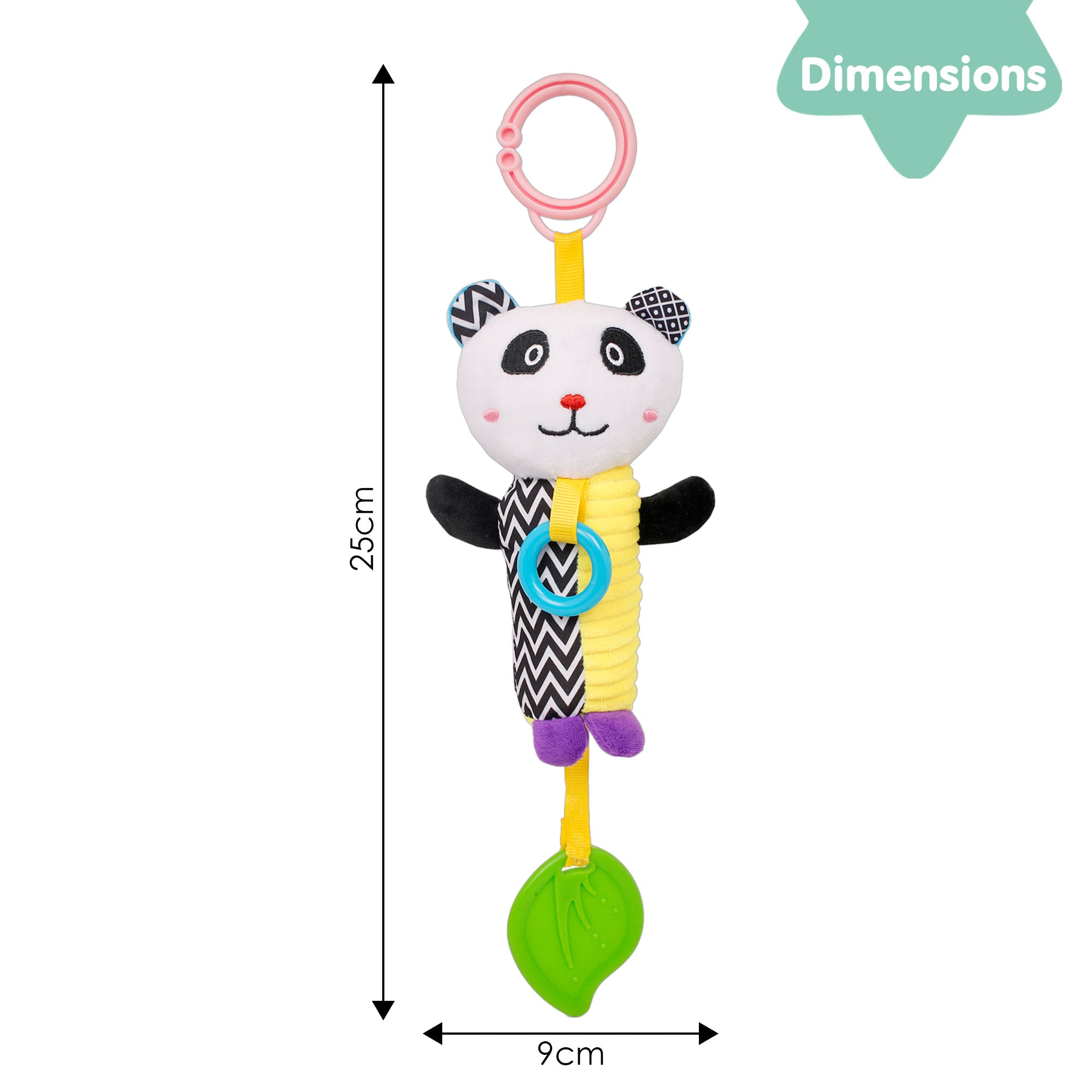 Baby Moo Panda White Hanging Toy With Teether