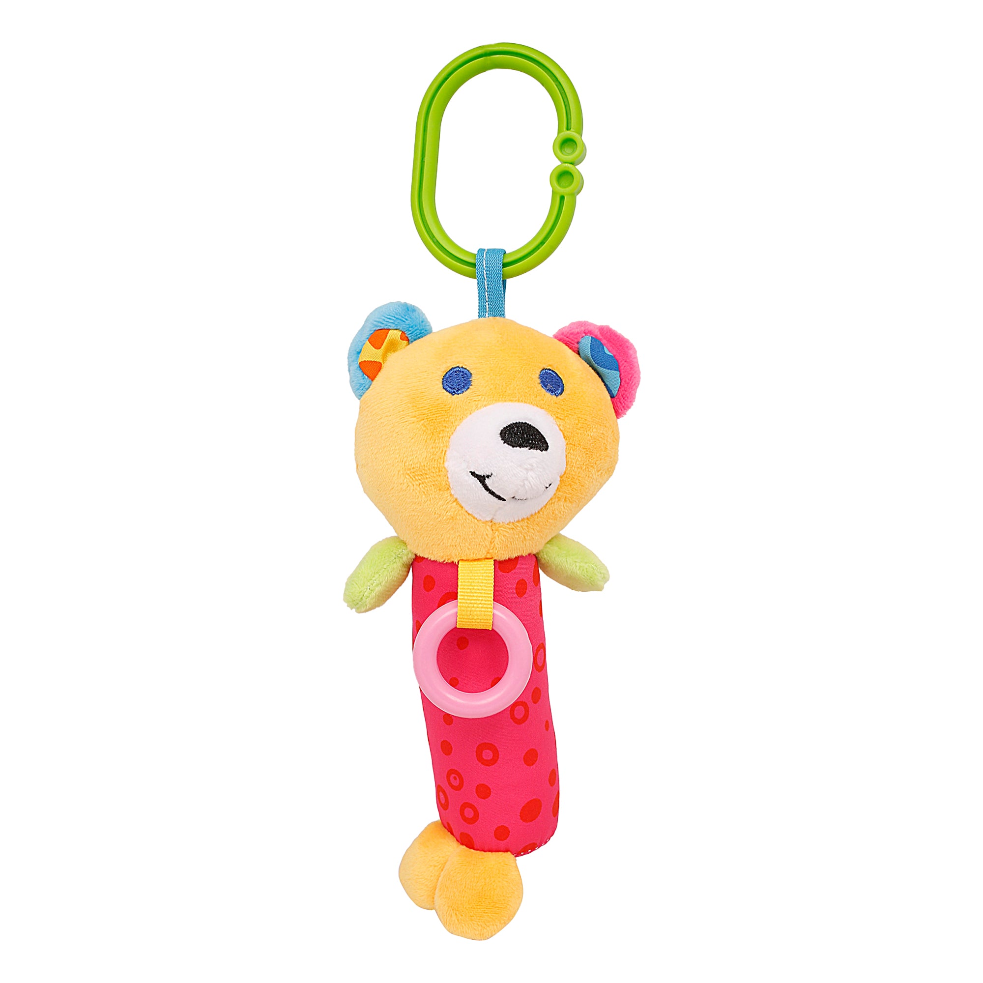 Baby Moo Happy Animal Orange And Pink Rattle