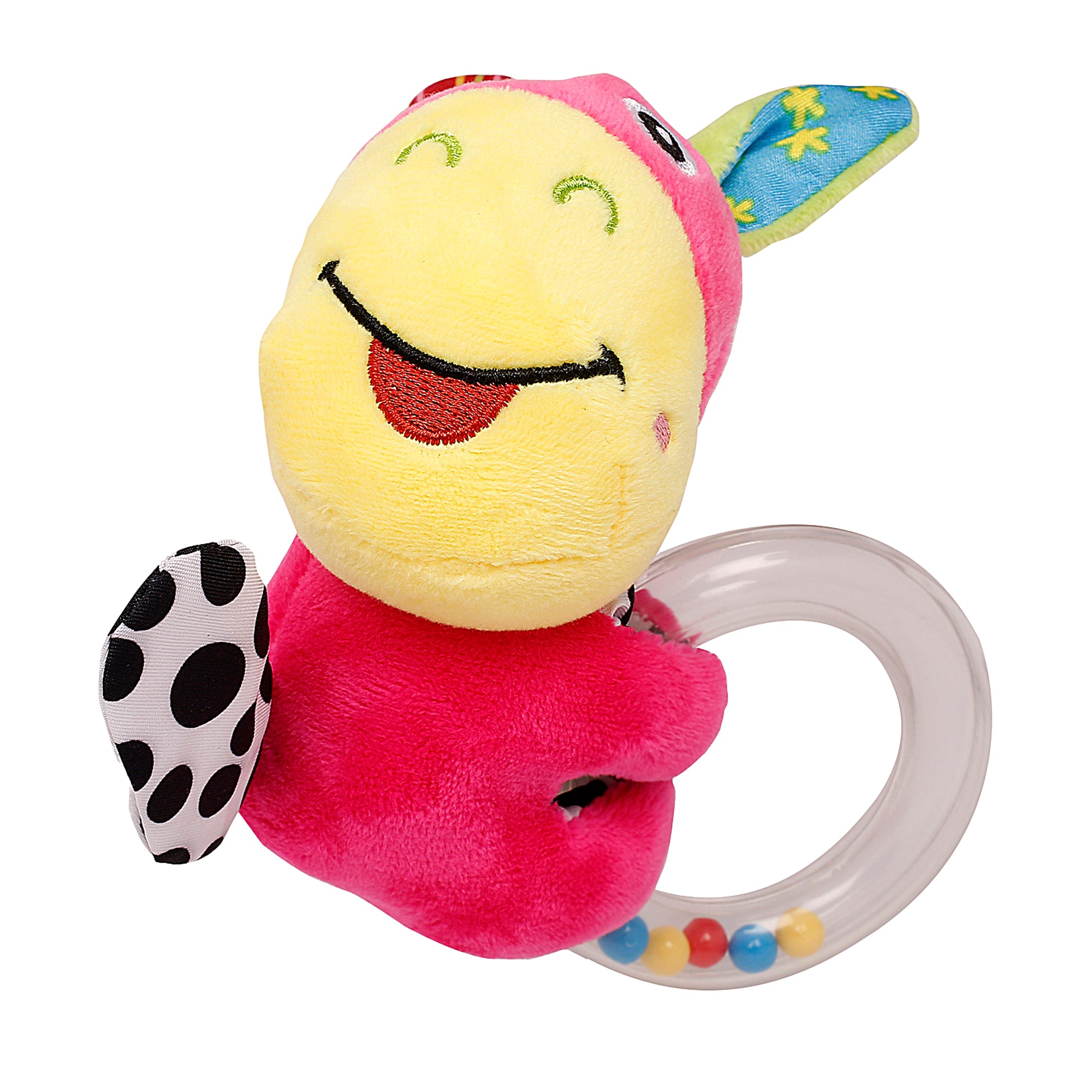 Baby Moo Cuddle Animal Pink Rattle