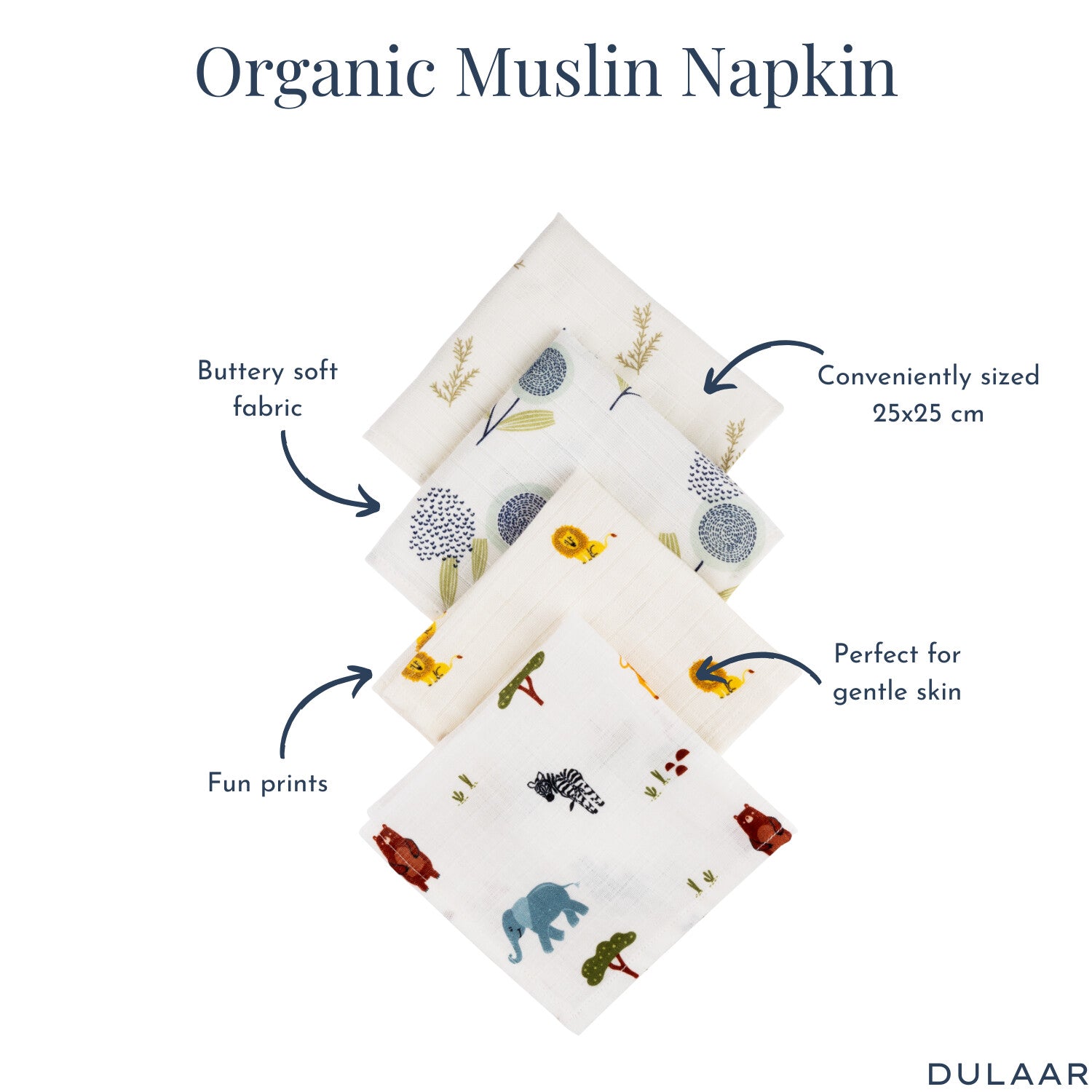 Organic Muslin Face Napkin (Set of 4)