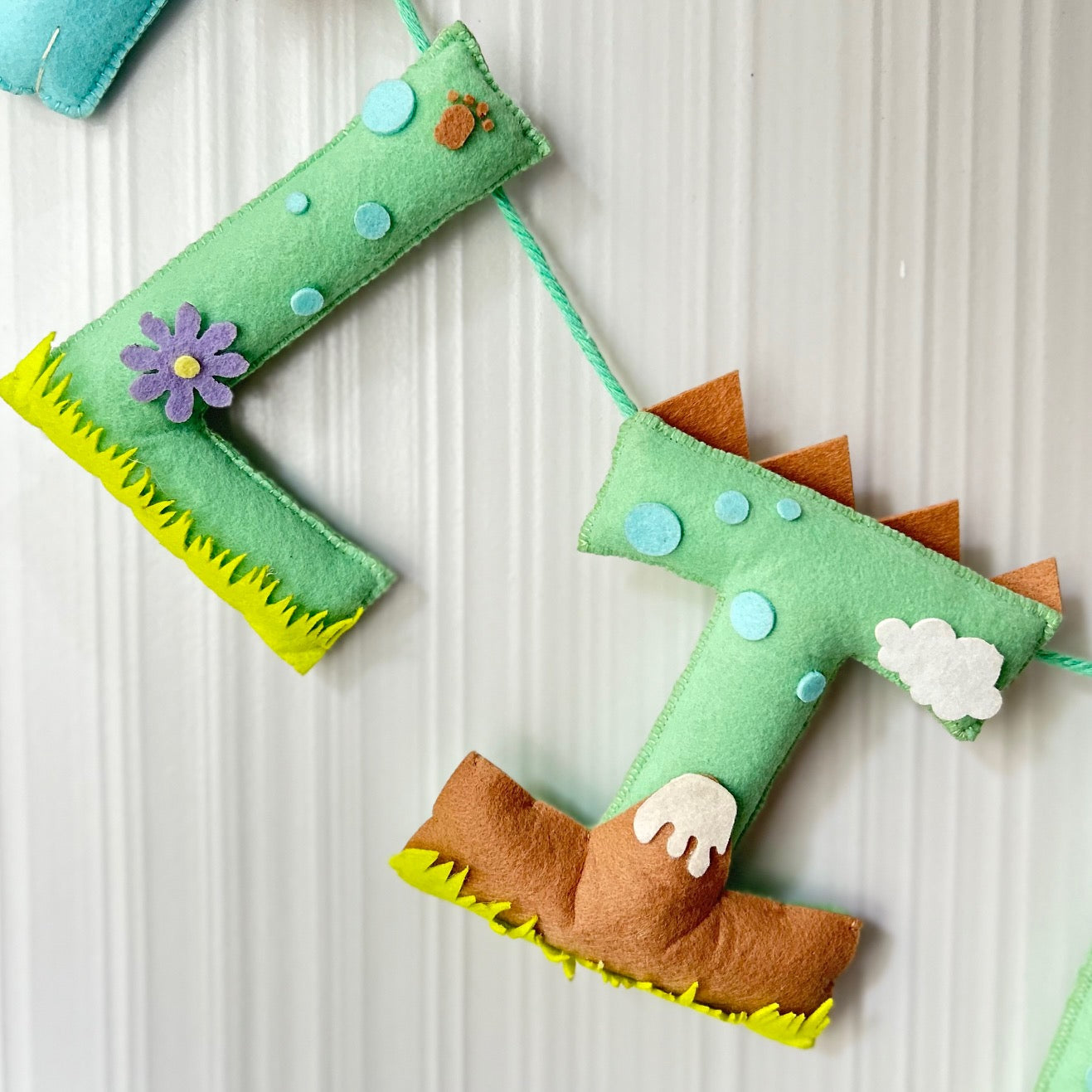 Babble Wrap Fabio The Dinosaur Name Bunting/Garland