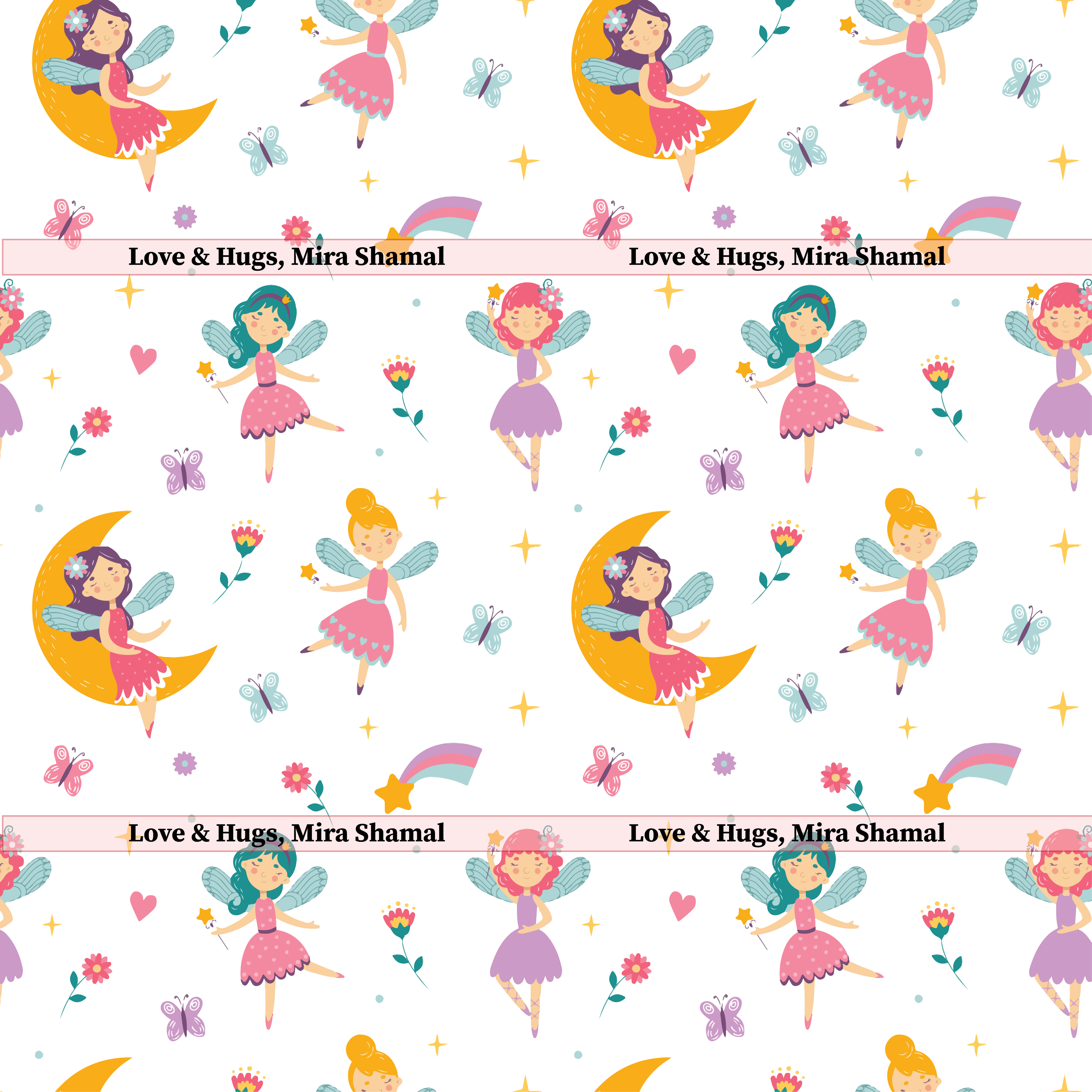 Personalised Gift Wrapping  Paper (Girl)