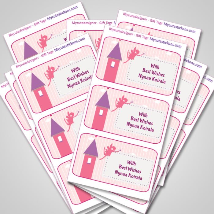 Personalised Gift Sticker - Fairy Princess - Set of 60