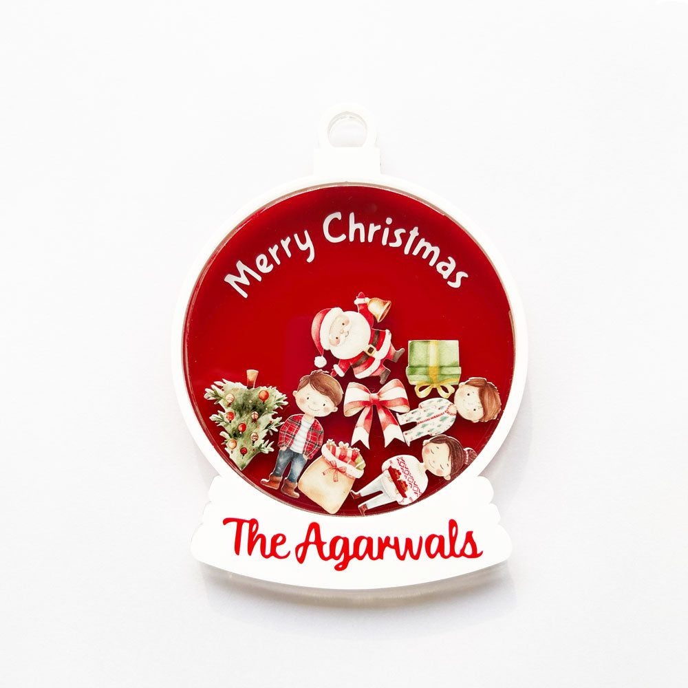 Family Christmas Shaker Ornament - Family of 3