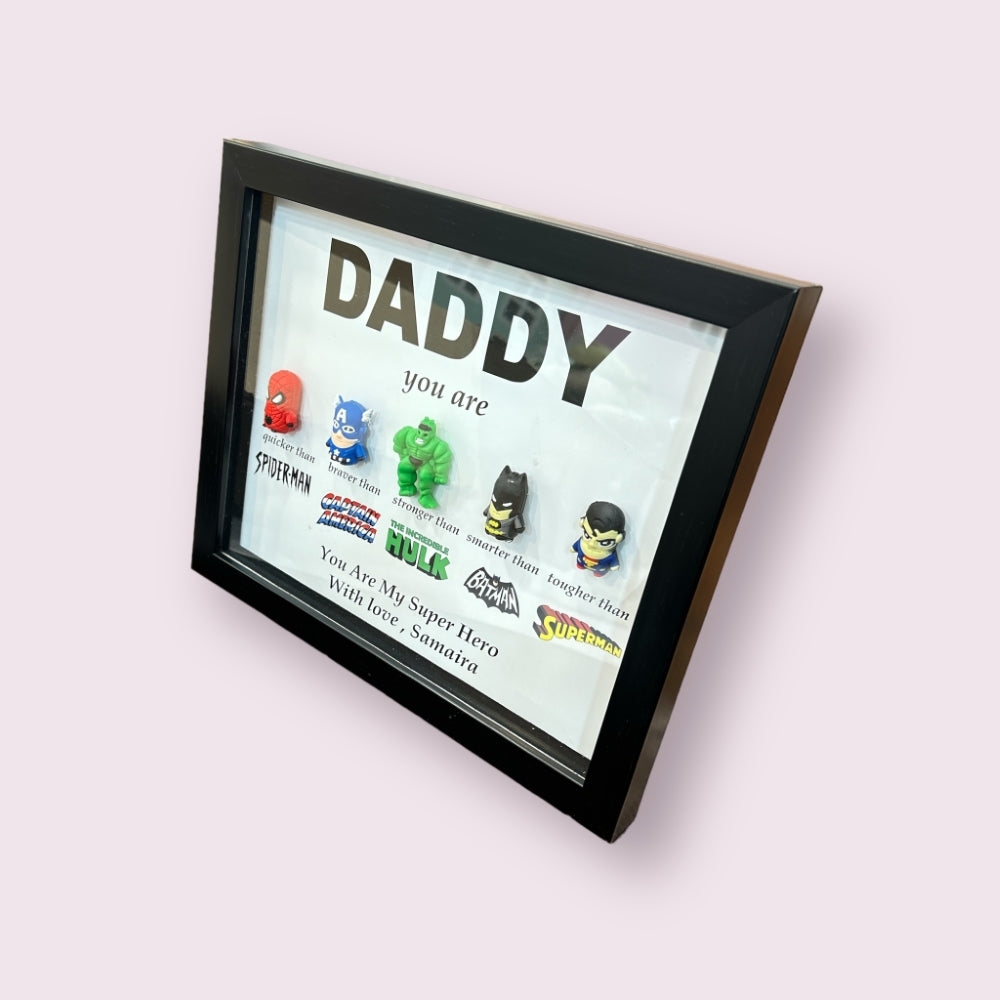 Father's Day 3D Superhero Shadow Box Frame (Daddy)